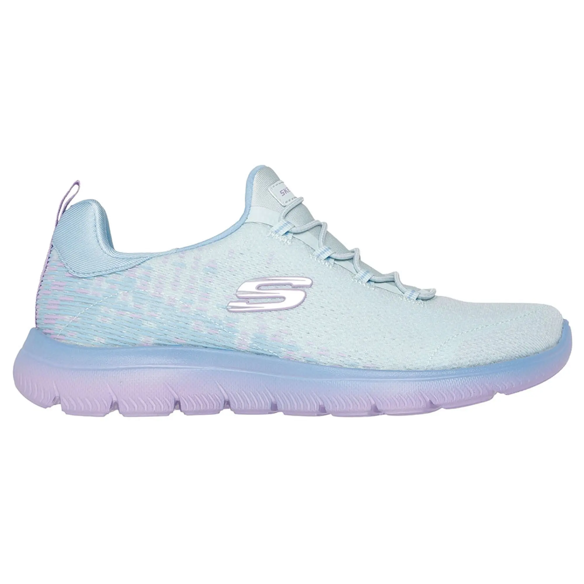 Skechers Women's Summits - Morning Glow Sneaker in Light Blue/Lavender