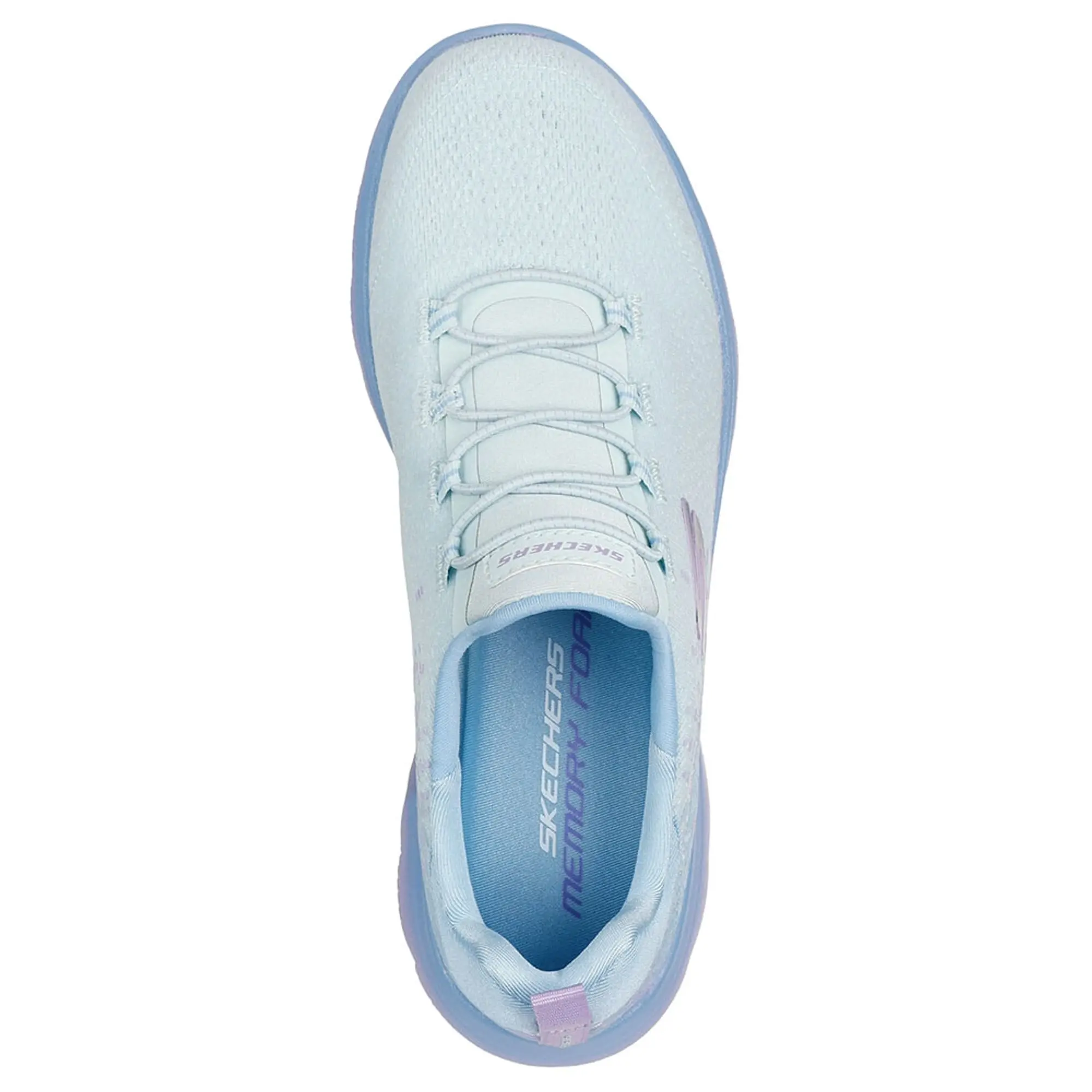 Skechers Women's Summits - Morning Glow Sneaker in Light Blue/Lavender