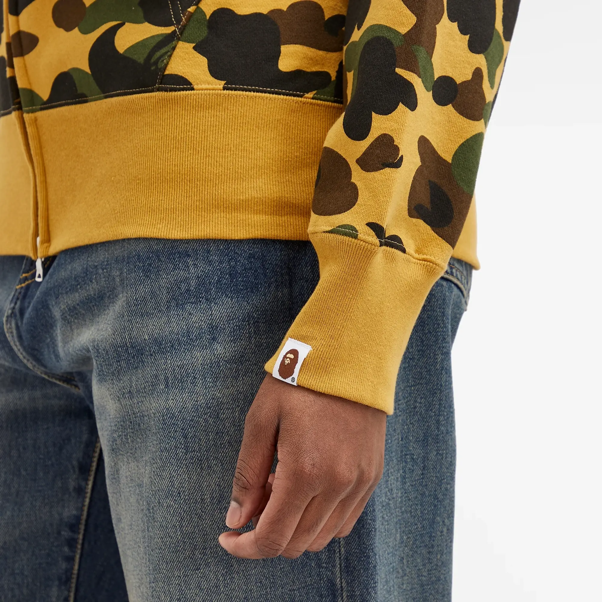 A Bathing Ape Women's Camo Shark Full Zip Hoodie Yellow
