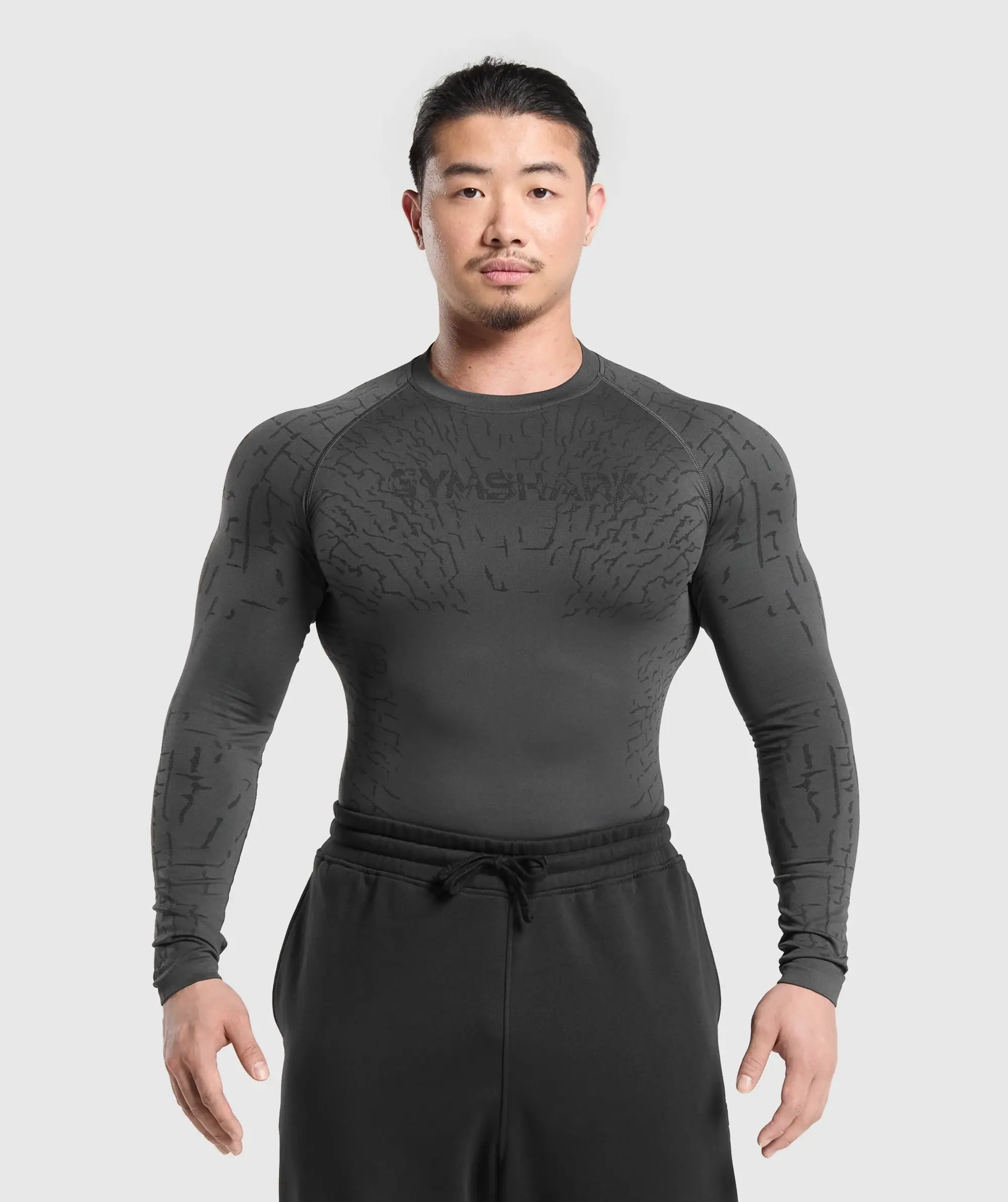 Gymshark Tectonic Long Sleeve T-Shirt - Asphalt Grey/Black