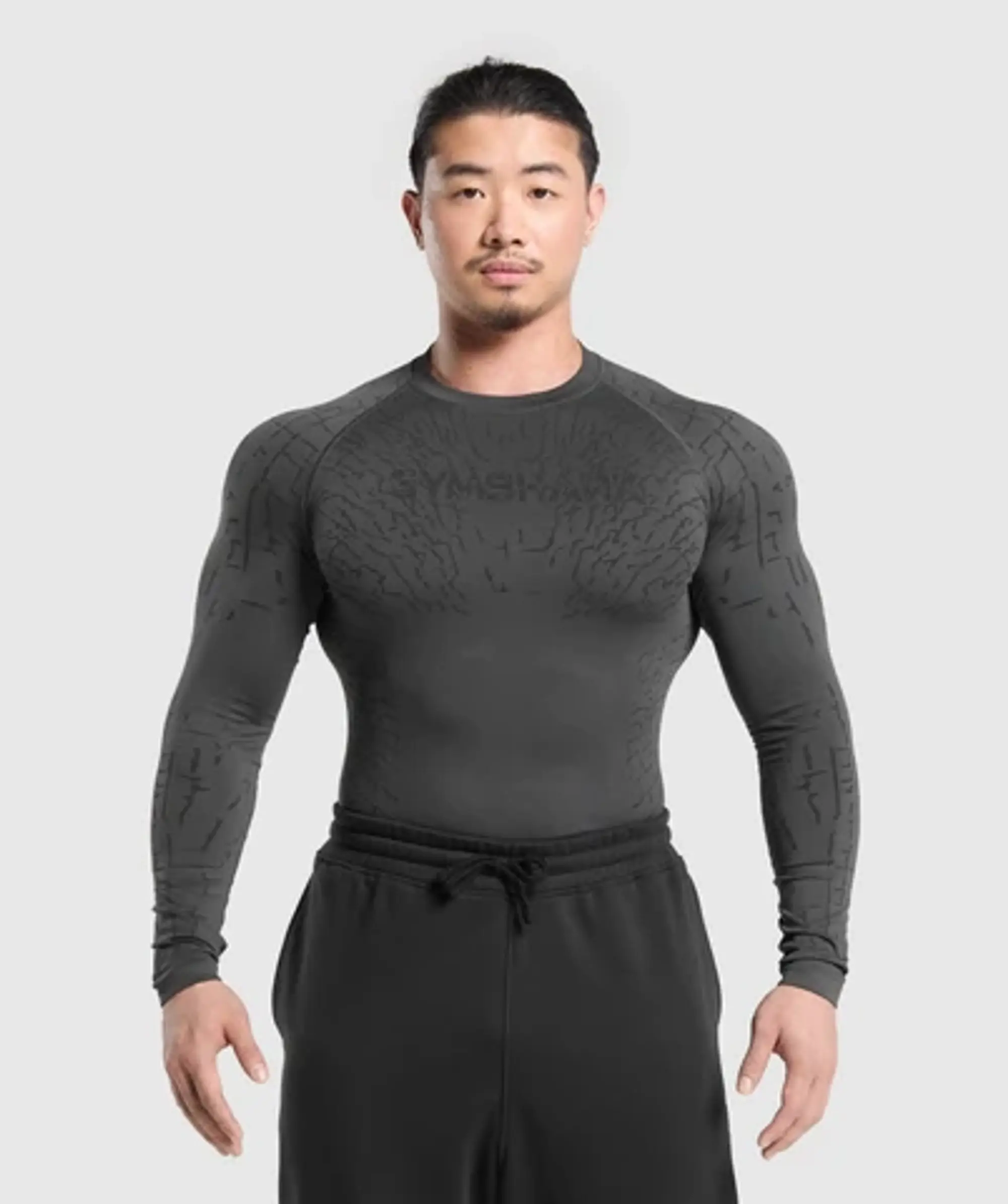 Gymshark Tectonic Long Sleeve T-Shirt - Asphalt Grey/Black