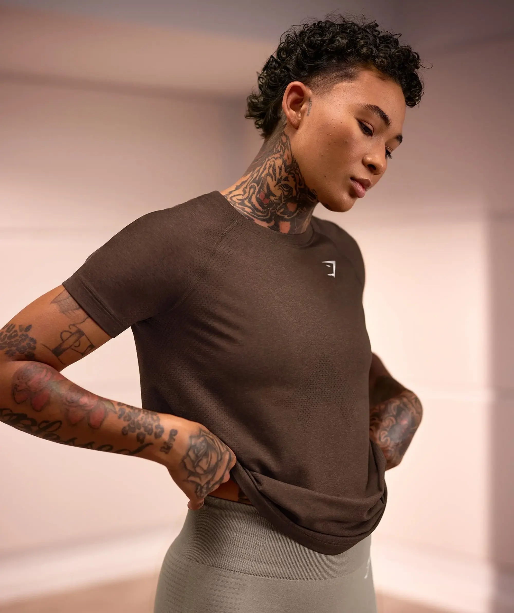 Gymshark Vital Seamless 2.0 Light T-Shirt - Espresso Marl