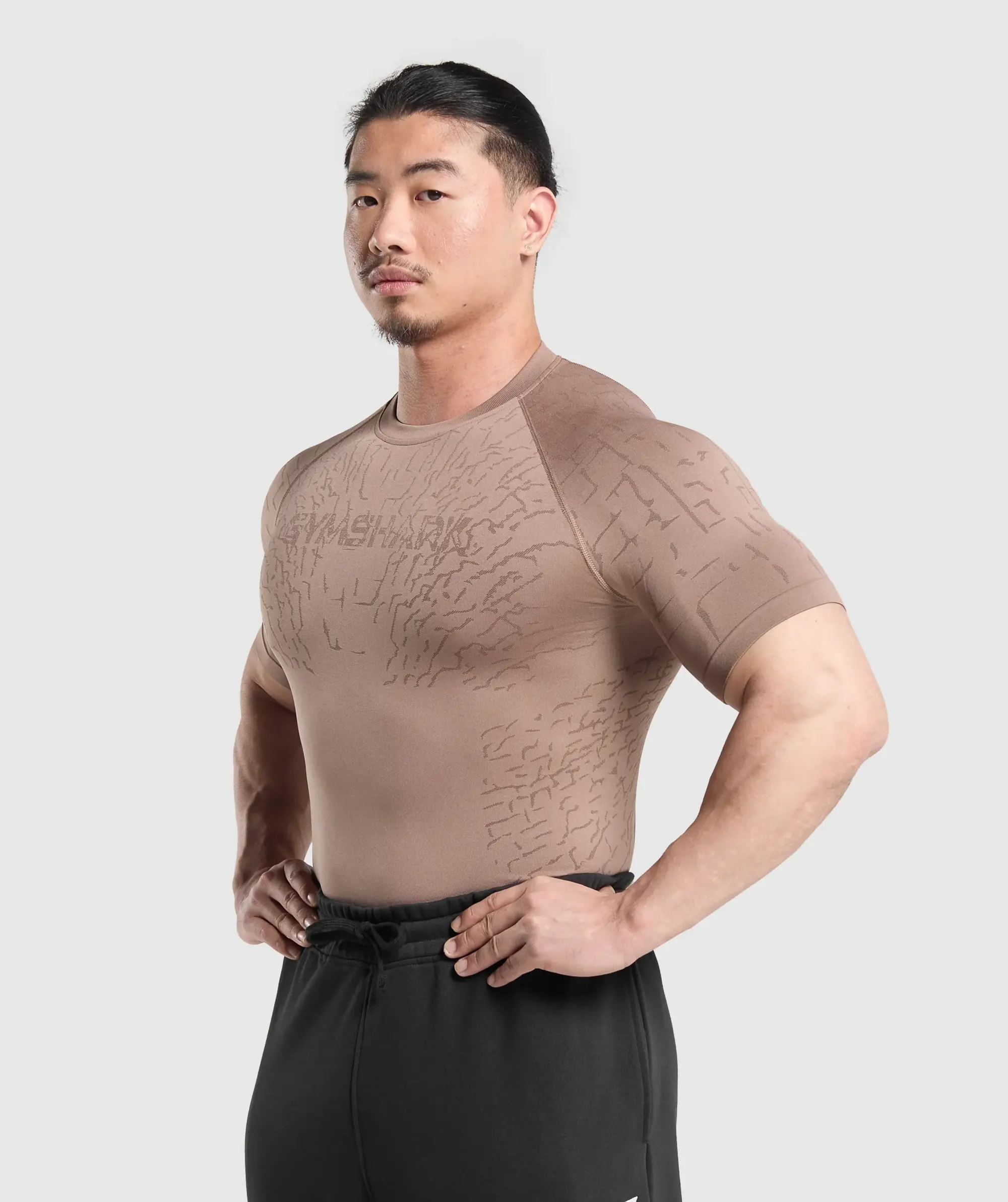 Gymshark Tectonic Seamless T Shirt - Mocha Mauve/Walnut Brown