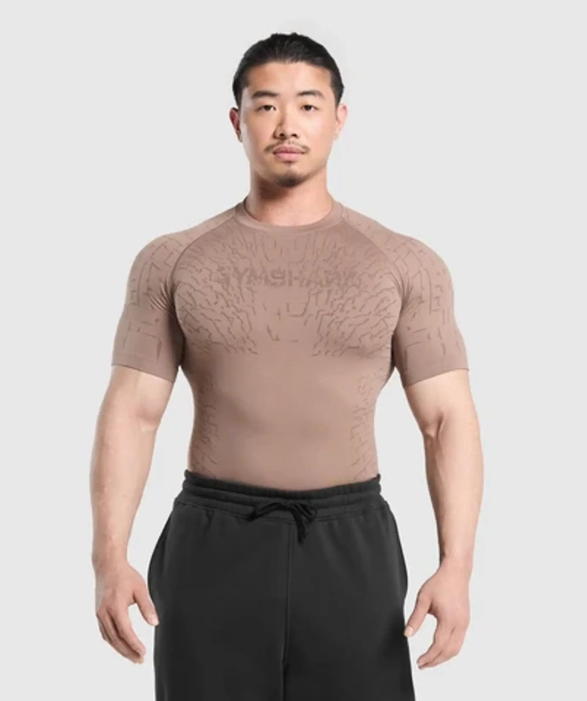 Gymshark Tectonic Seamless T Shirt - Mocha Mauve/Walnut Brown