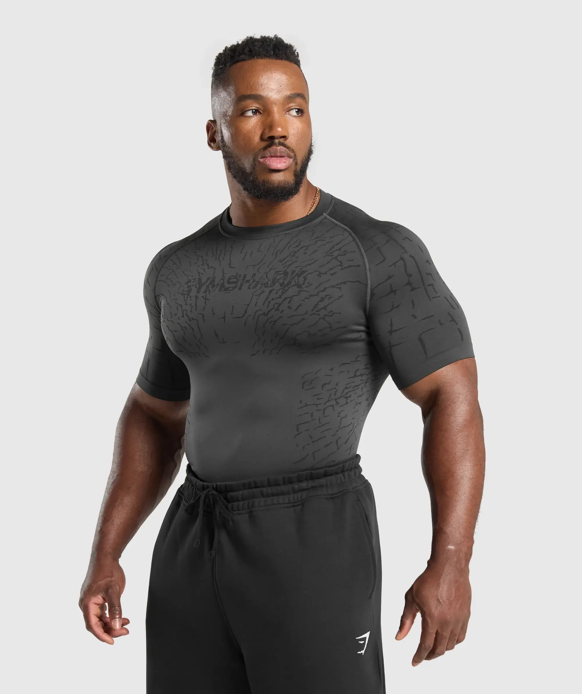 Gymshark Tectonic Seamless T Shirt - Asphalt Grey/Black