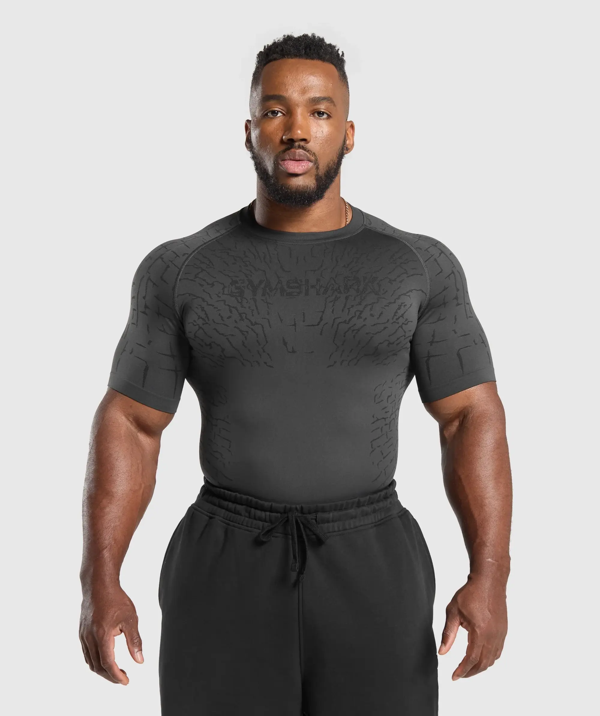 Gymshark Tectonic Seamless T Shirt - Asphalt Grey/Black