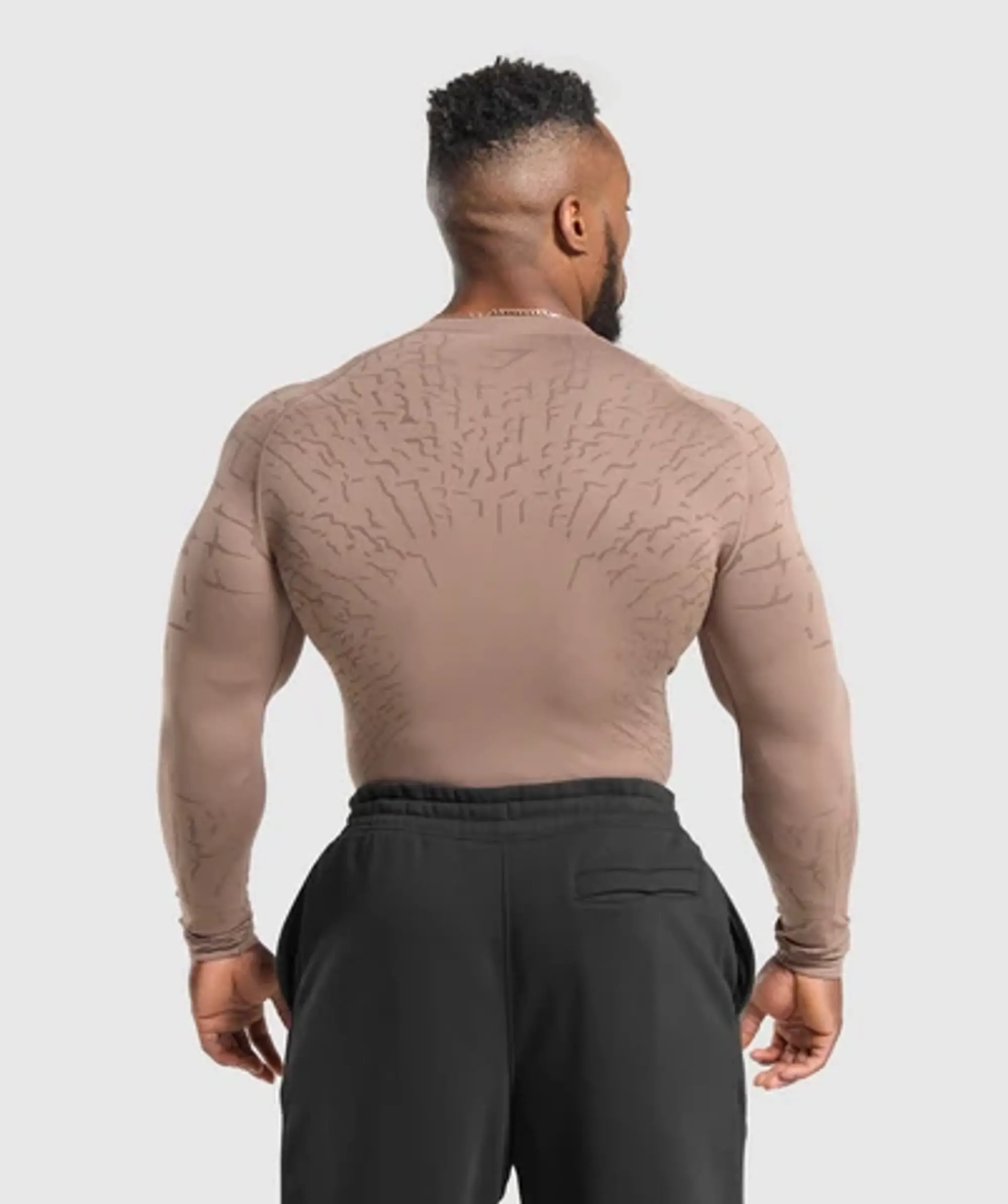 Gymshark Tectonic Long Sleeve T-Shirt - Mocha Mauve/Walnut Brown