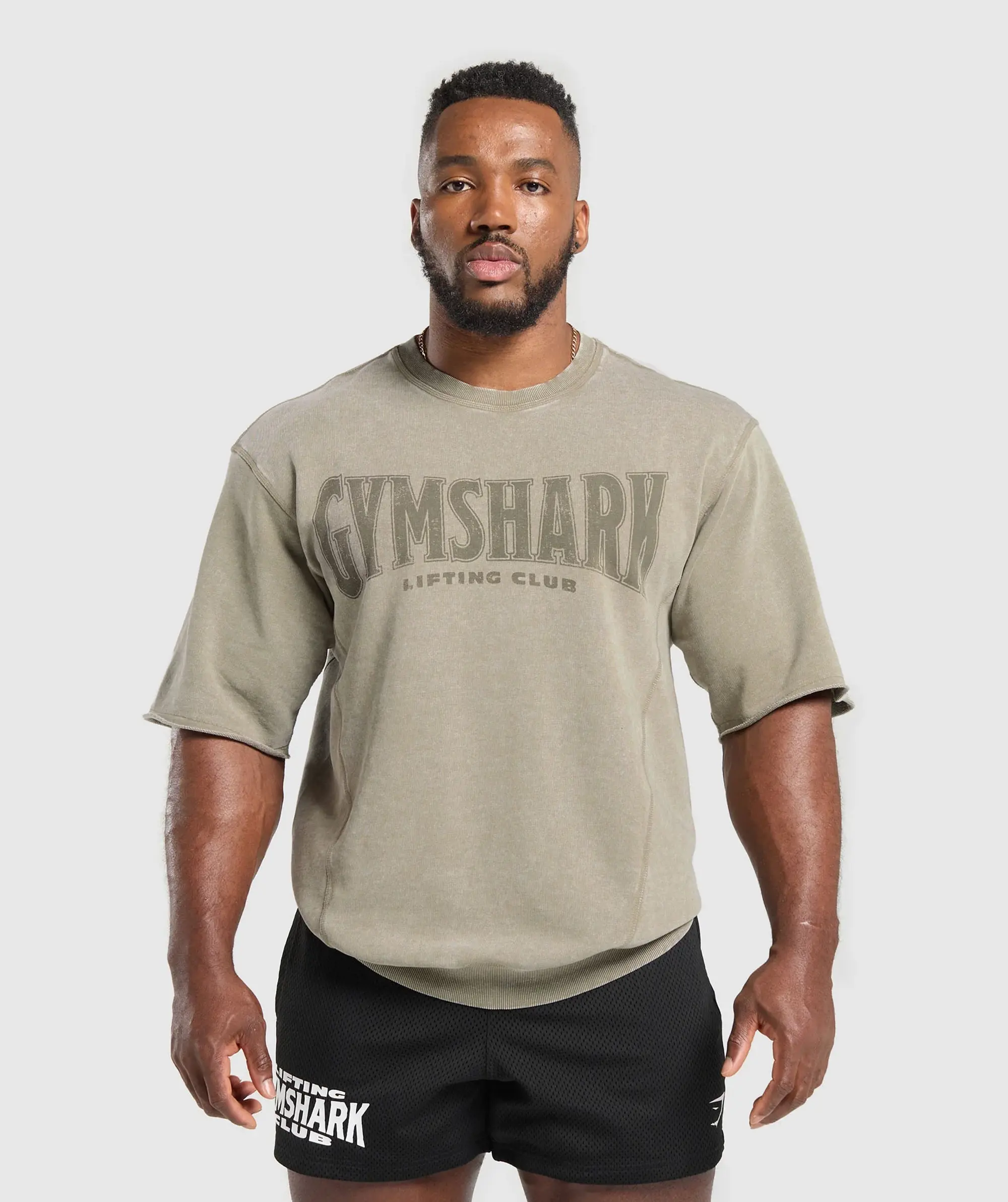 Gymshark Heritage Washed Short Sleeve Crew - Utility Green