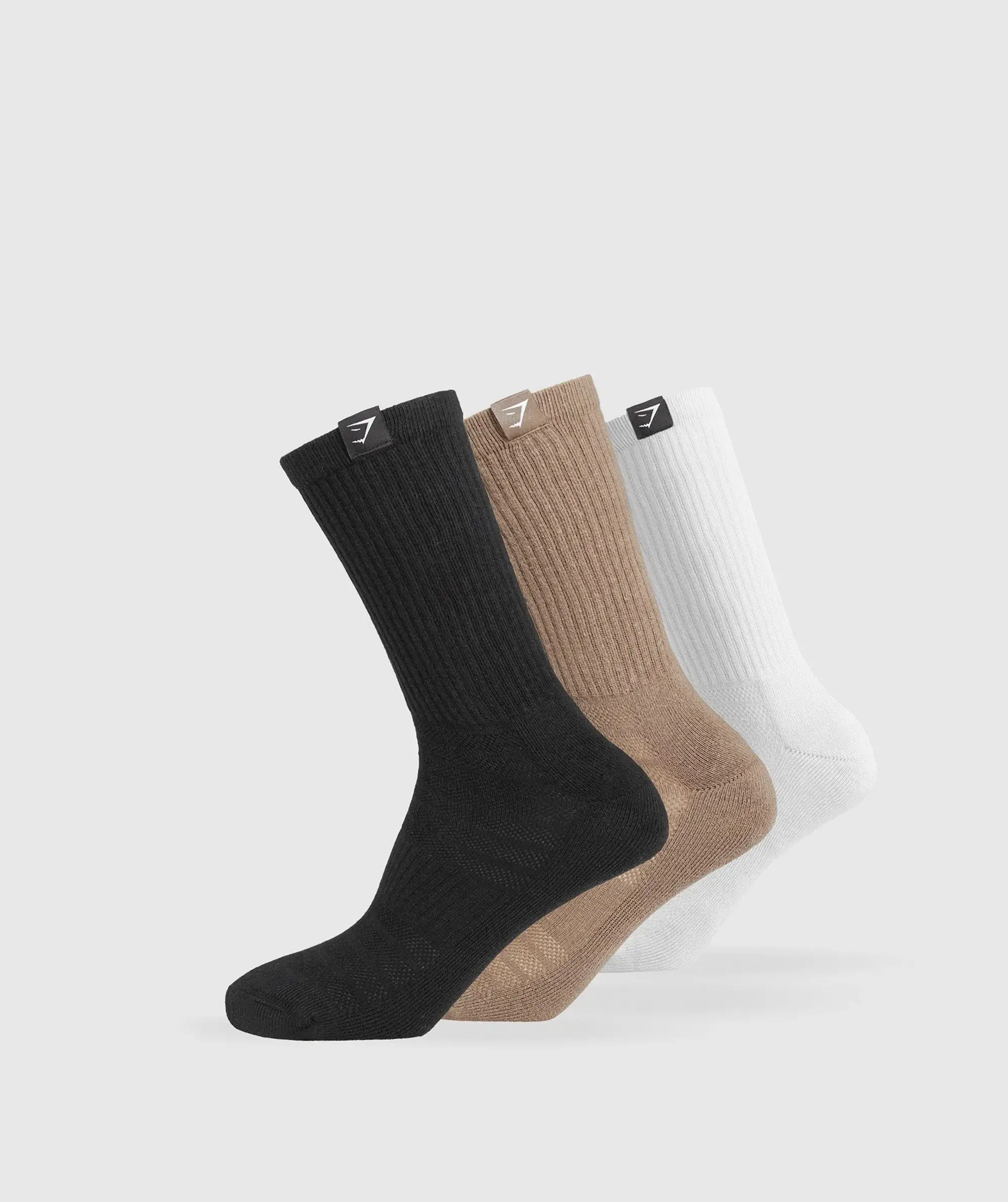 Gymshark GS x LD 3PK Socks - White/Soul Brown/Black