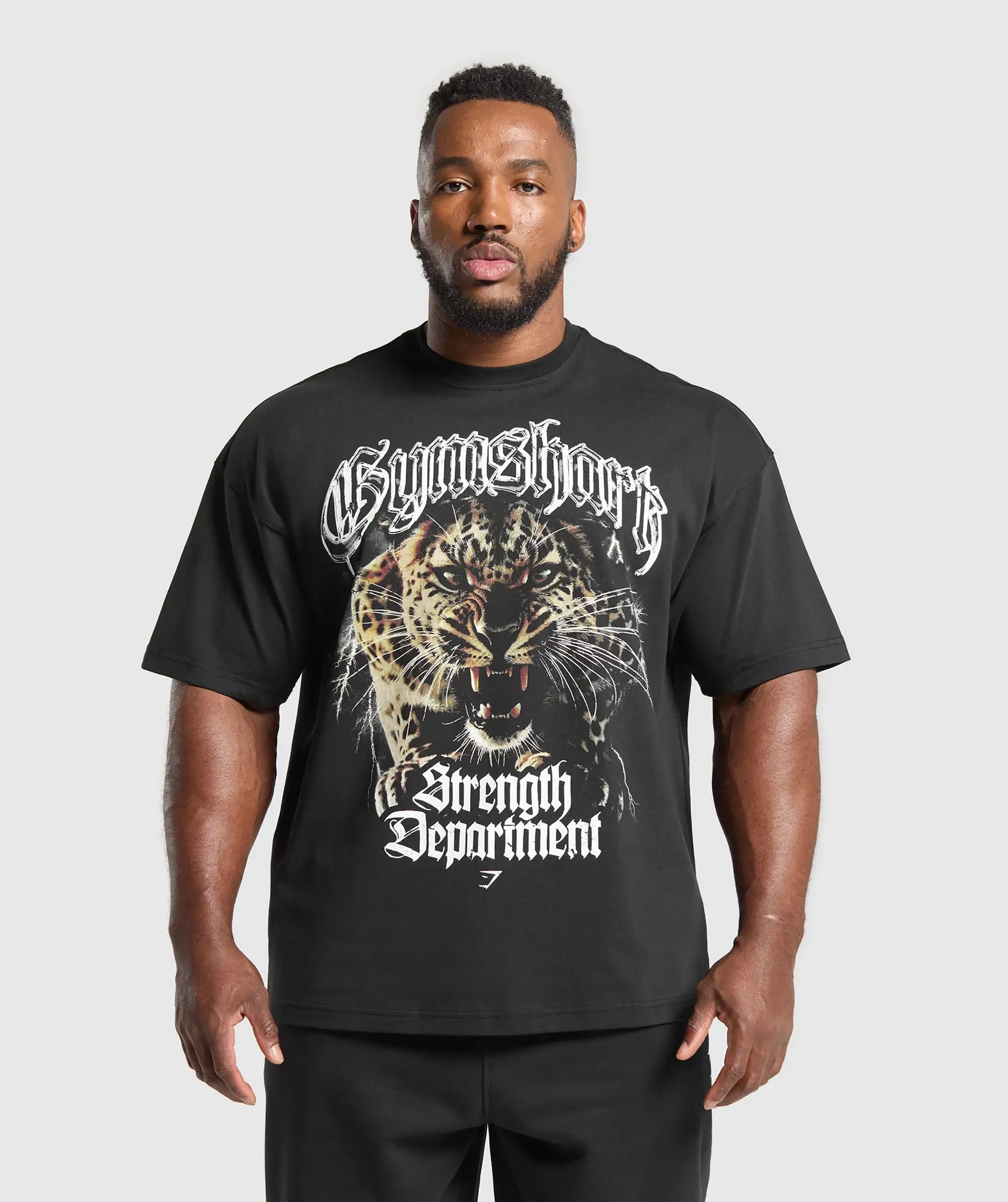 Gymshark Strength Department Animal Oversized T-Shirt - Black