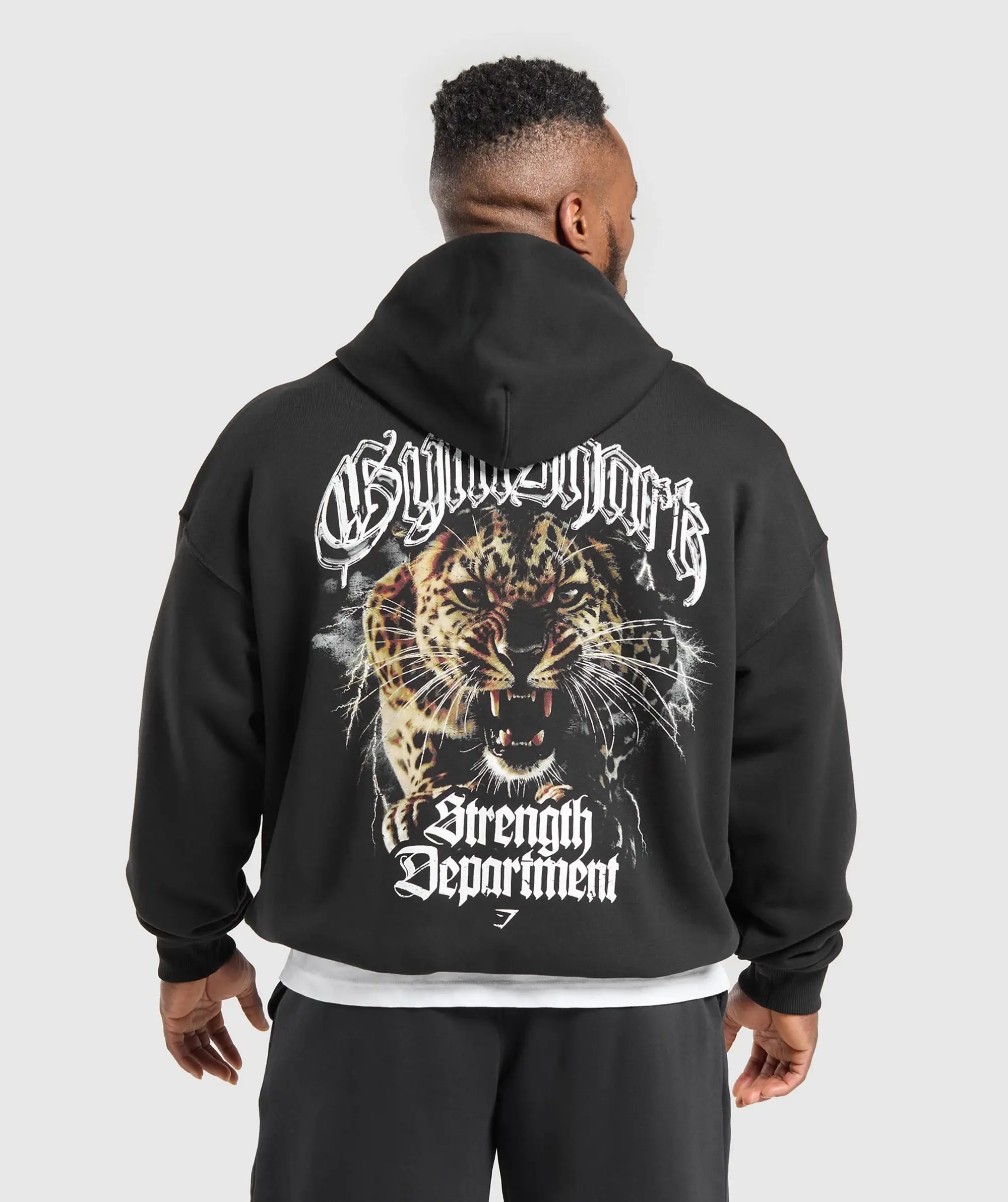 Gymshark Strength Department Animal Oversized Hoodie - Black