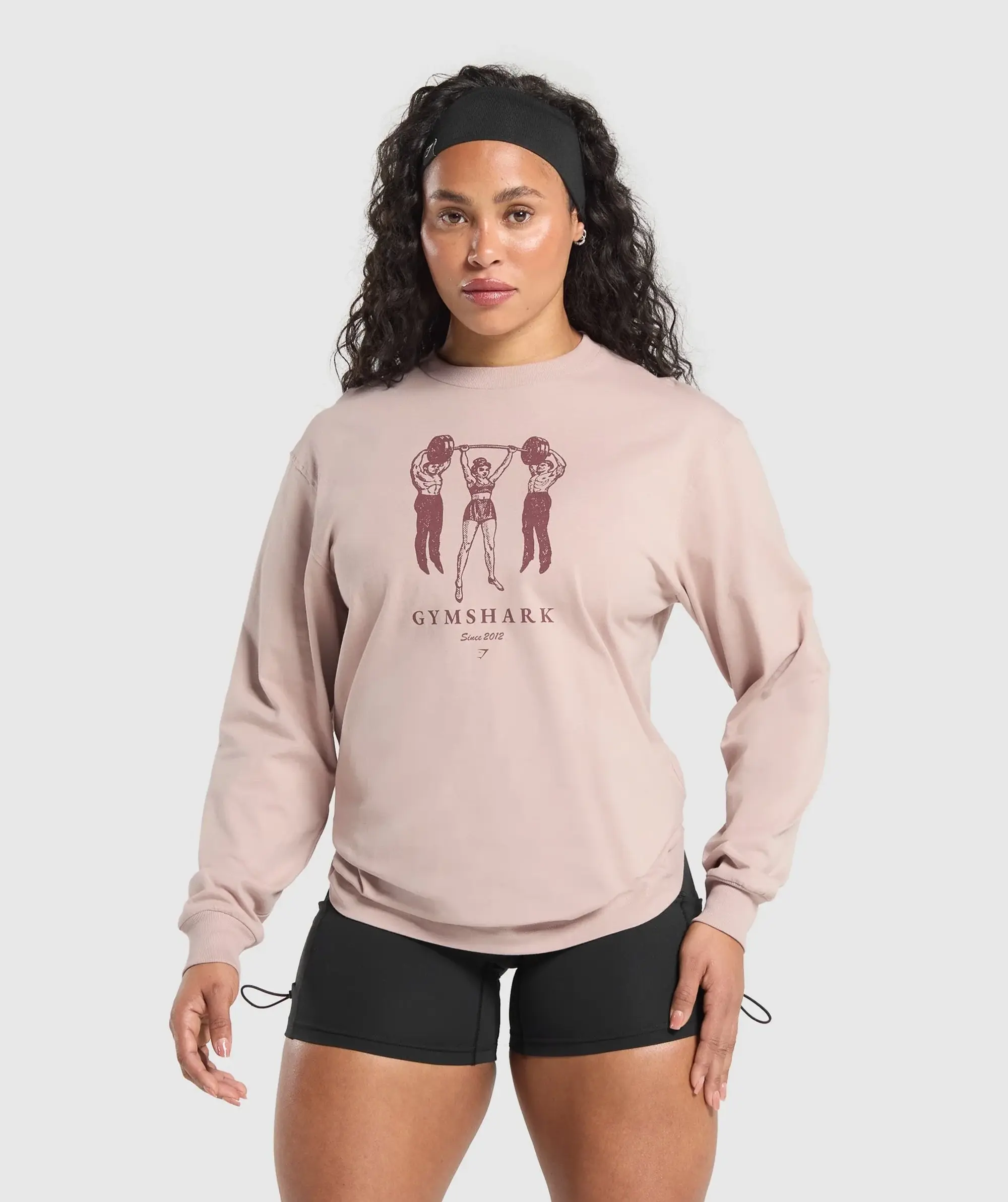 Gymshark Retro Lifting Long Sleeve T-Shirt - Muted Pink