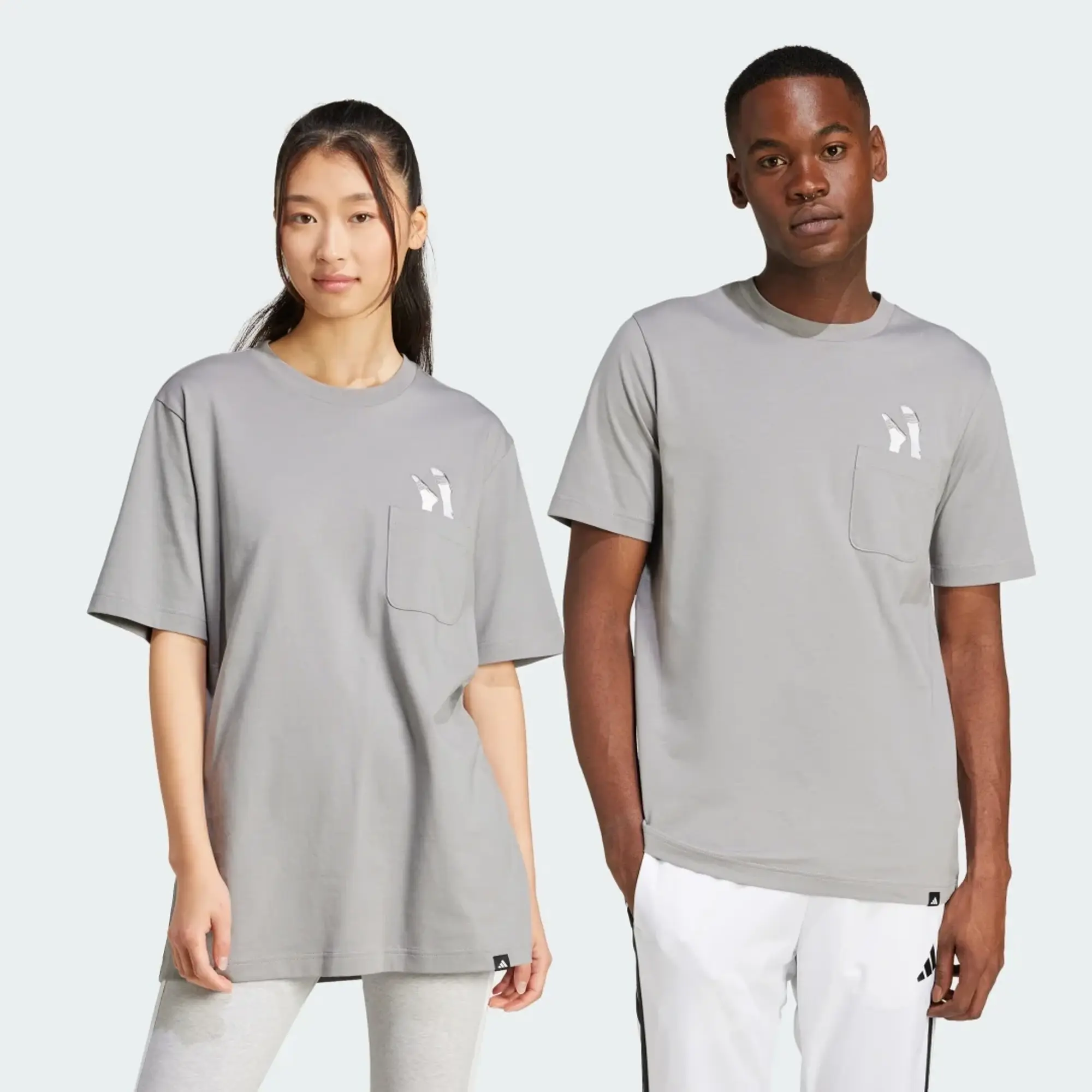 adidas Men Lounge Slides Graphic Pocket Tee