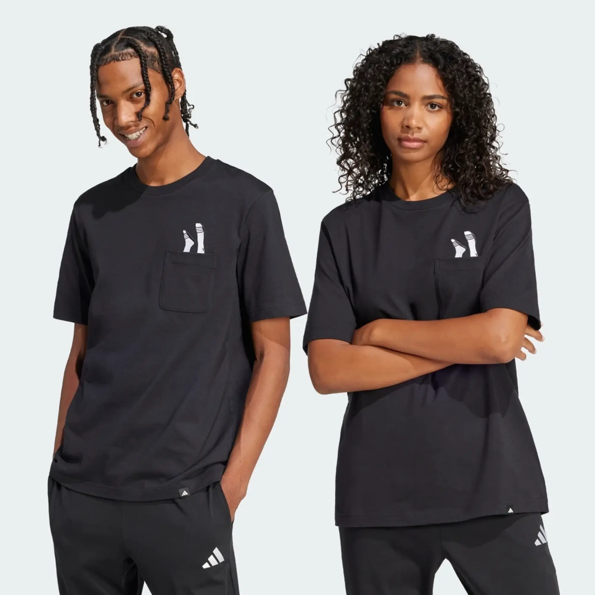 adidas Men Lounge Slides Graphic Pocket Tee