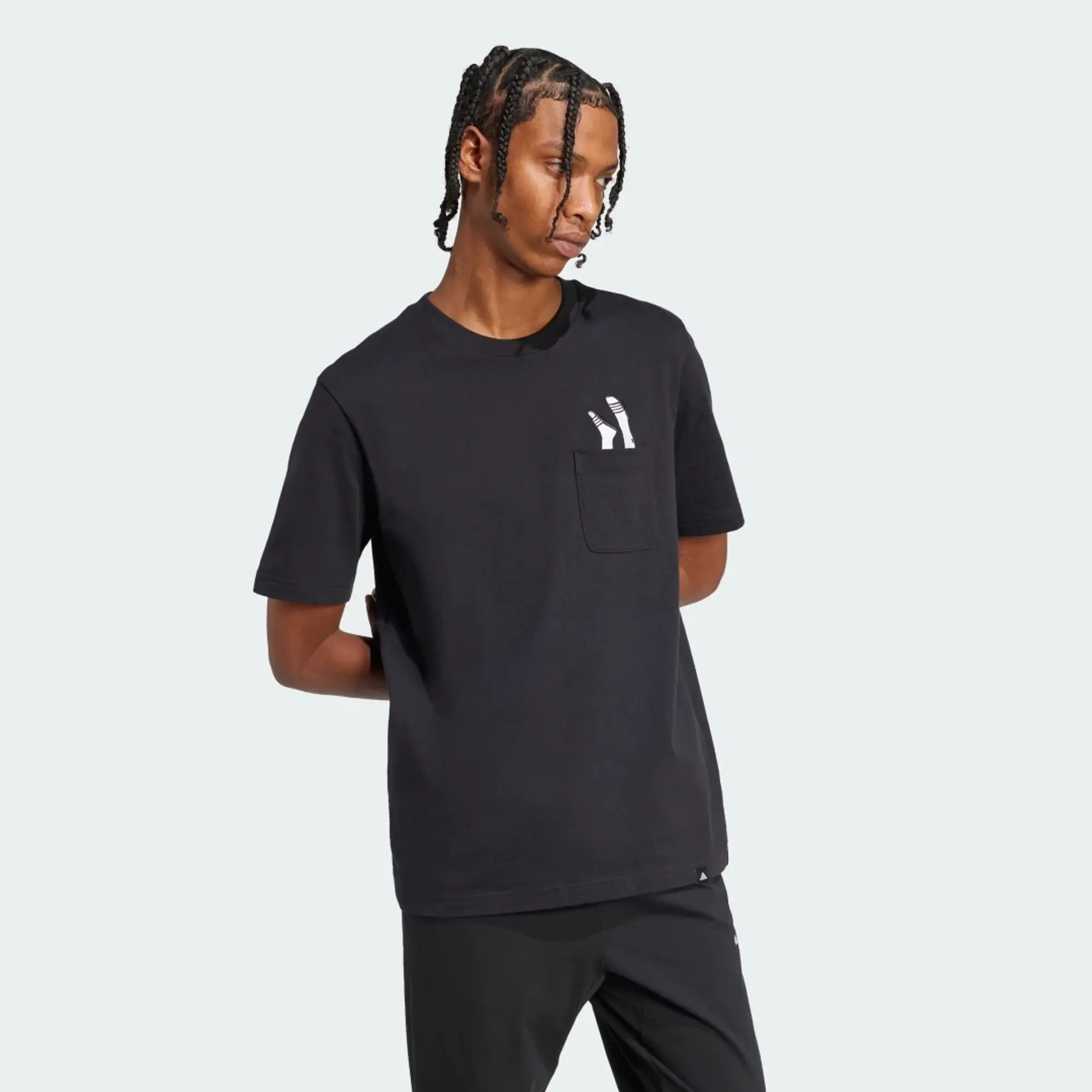 adidas Men Lounge Slides Graphic Pocket Tee