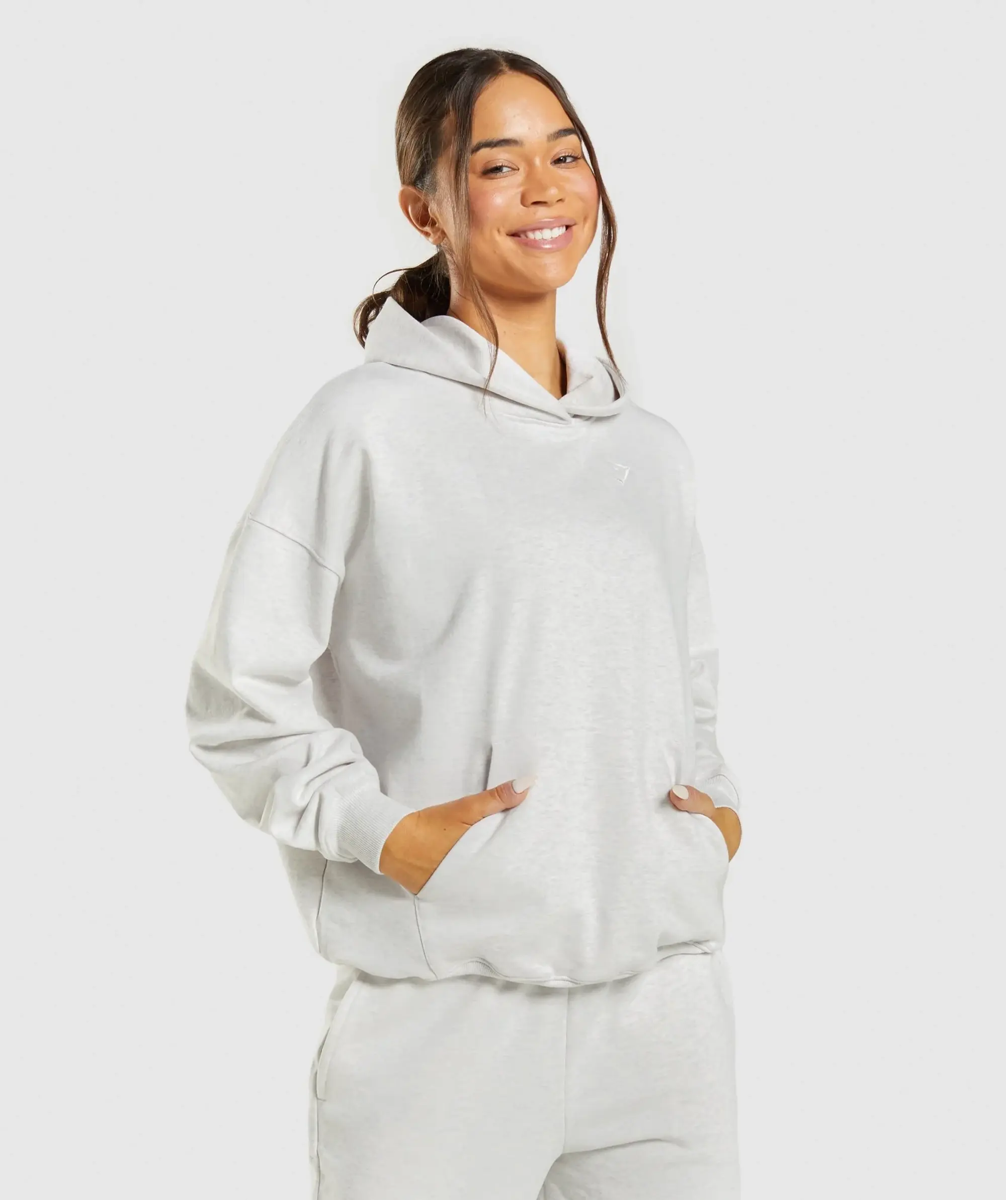 Gymshark Rest Day Sweats Hoodie - White Marl