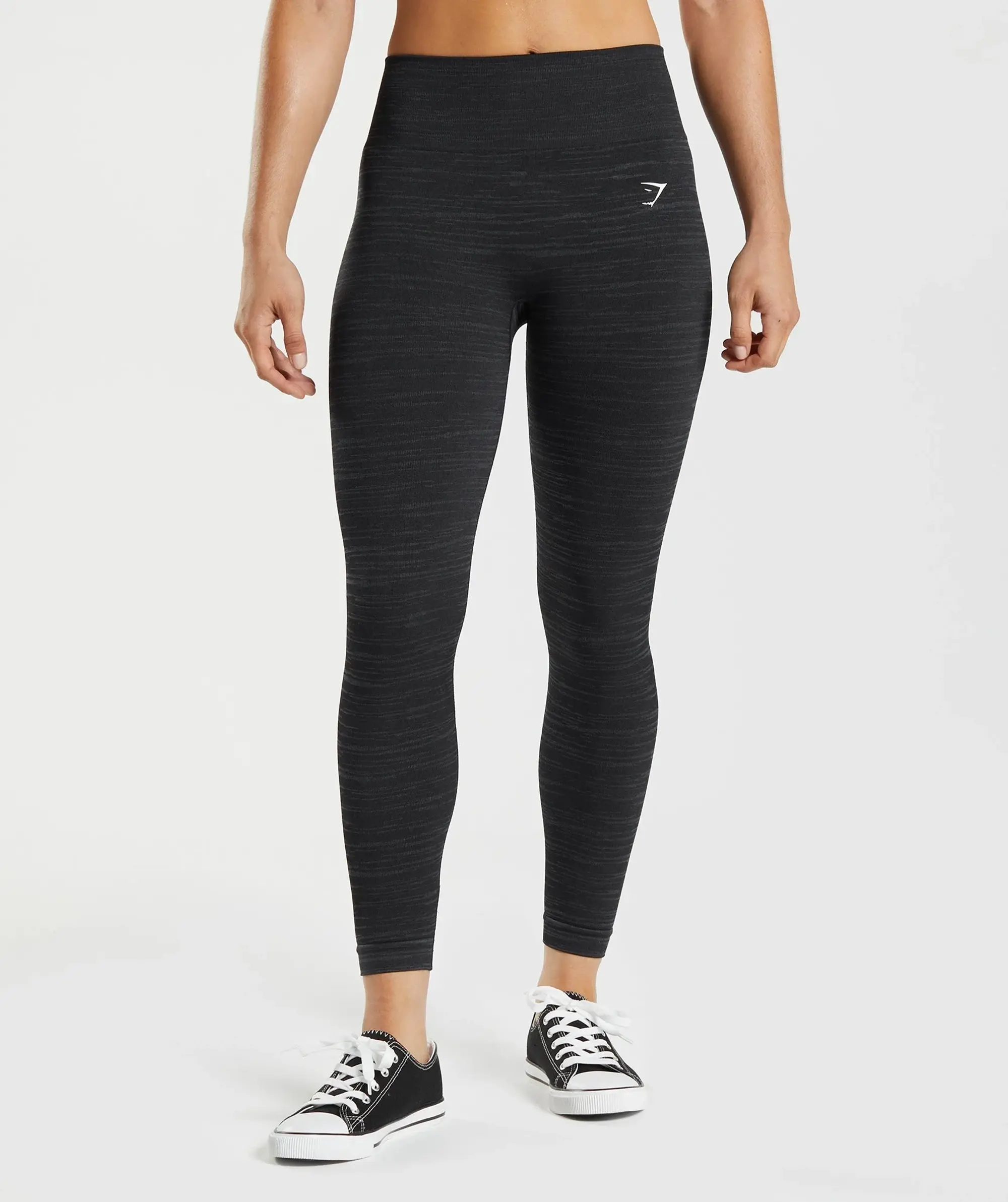 Gymshark Adapt Marl Seamless Leggings - VLT | Black/Smokey Grey