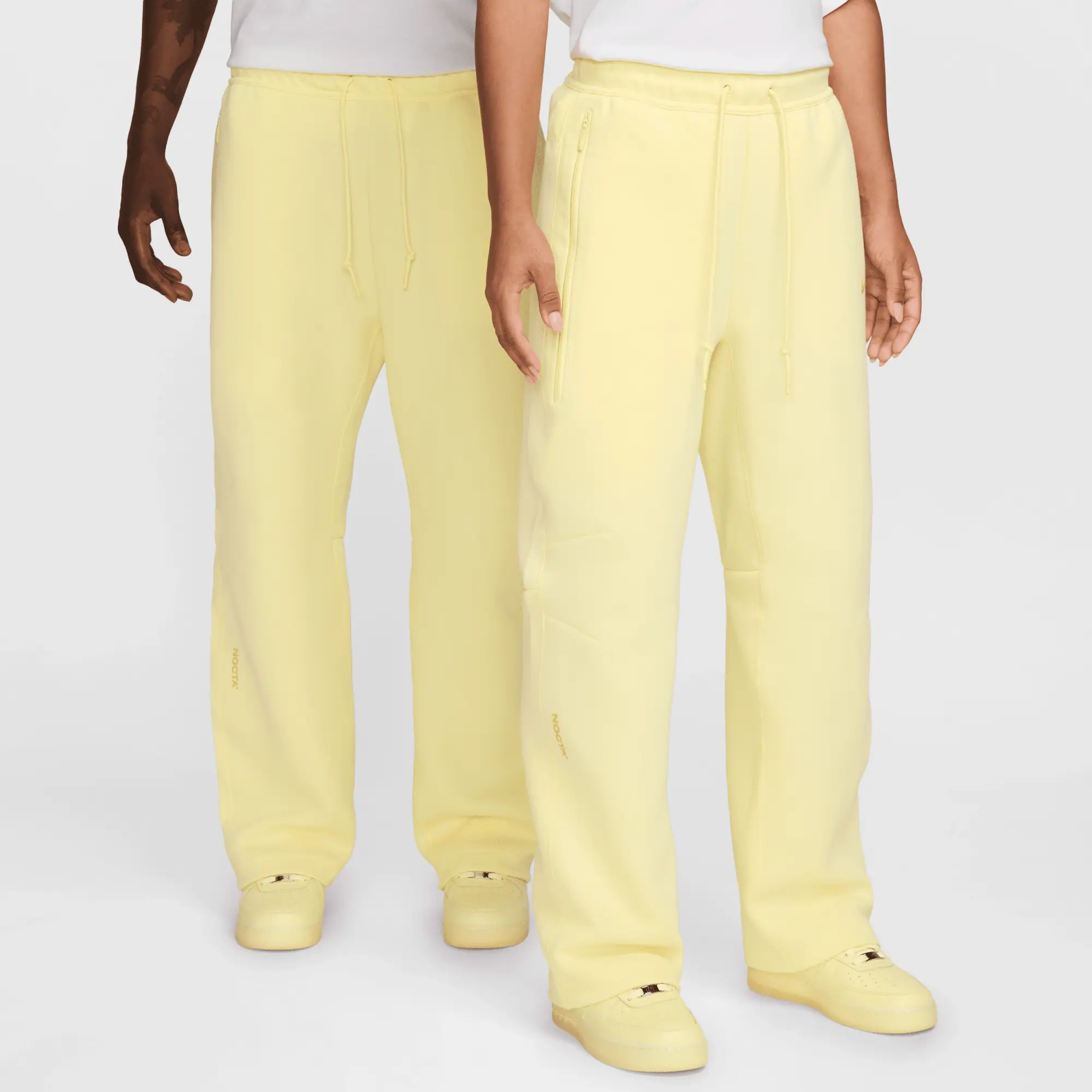 Nike NOCTA Tech Fleece Men's Open-Hem Tracksuit Bottoms - Yellow - Cotton/Polyester