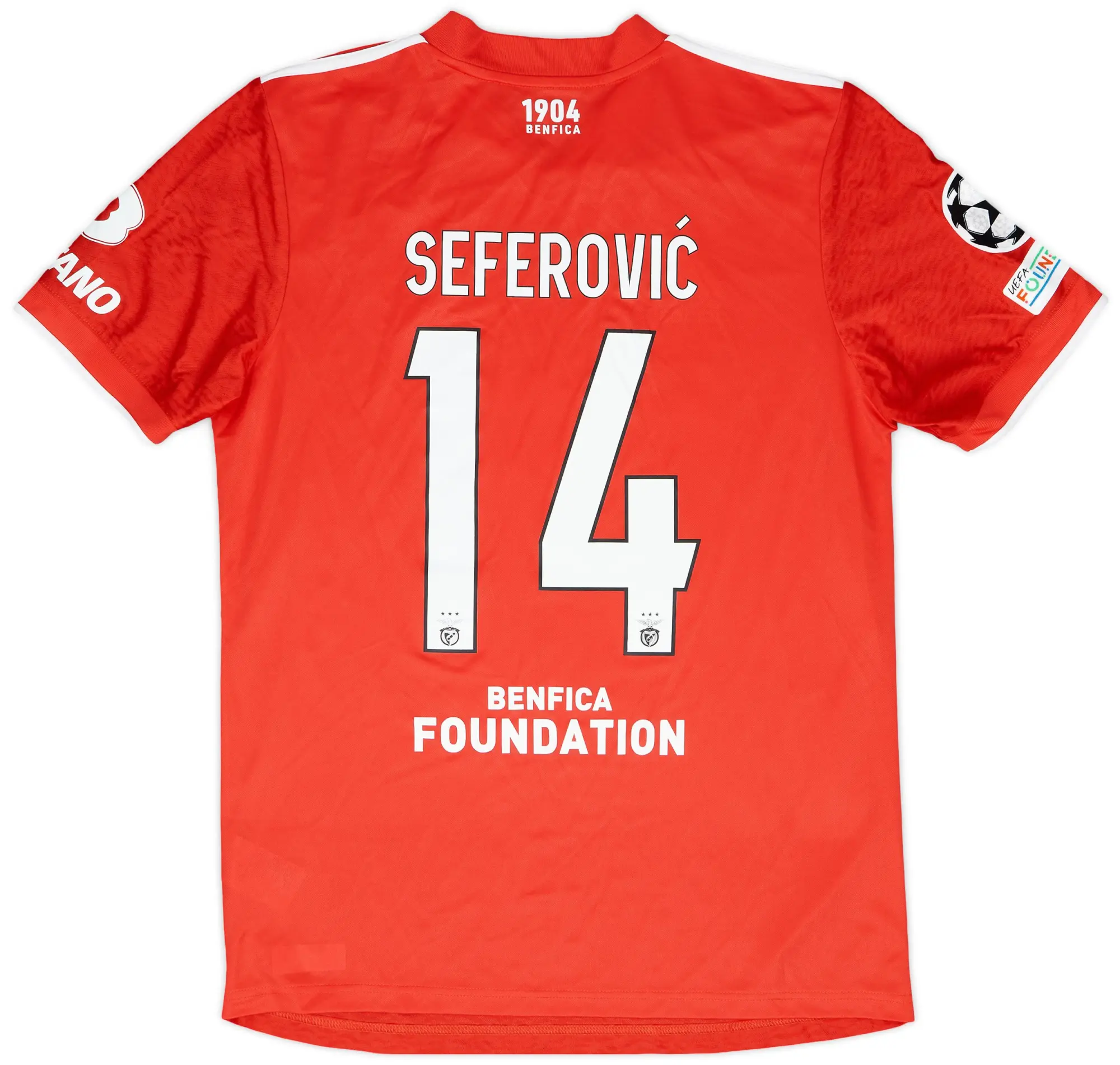 adidas 2021-22 Benfica Match Issue Champions League Home Shirt Seferovic #14