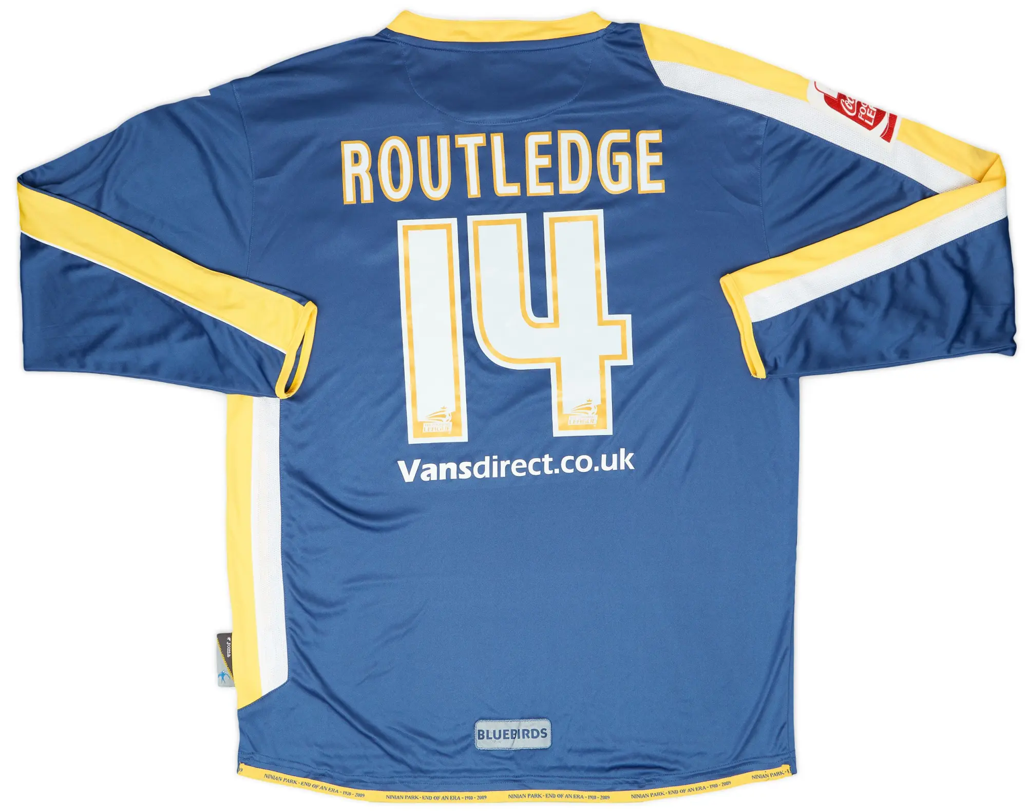 Joma 2008-09 Cardiff Match Issue Home Shirt Routledge #14
