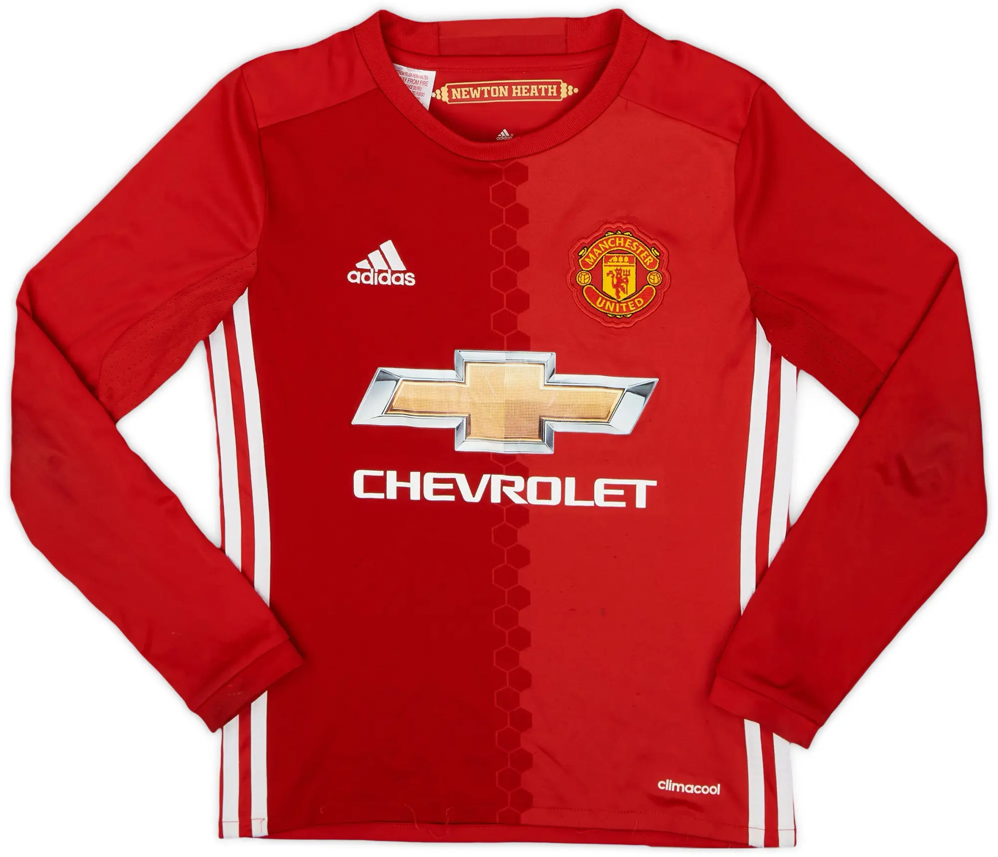 adidas 2016-17 Manchester United Home L/S Shirt - 6/10 - (S.Boys)