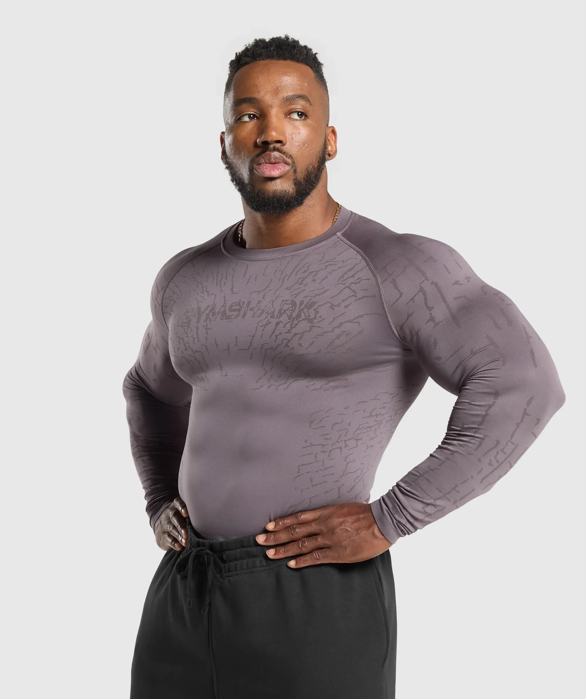 Gymshark Tectonic Long Sleeve T-Shirt - Brushed Purple/Greyed Purple