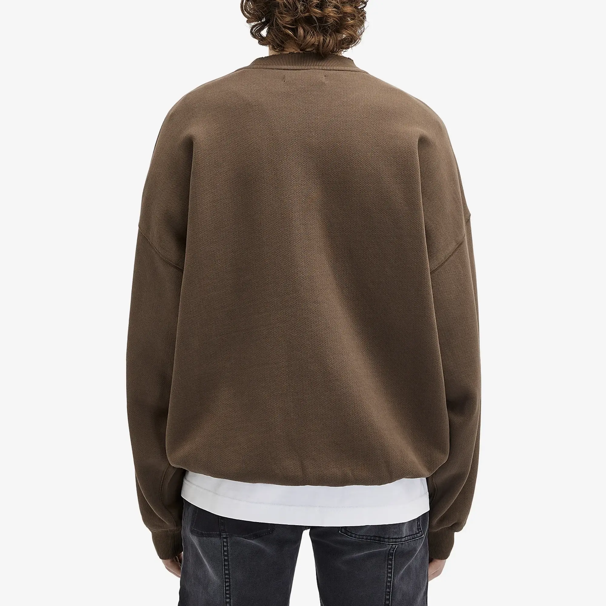 Cole Buxton Men's Distressed Applique Sweatshirt Washed Brown