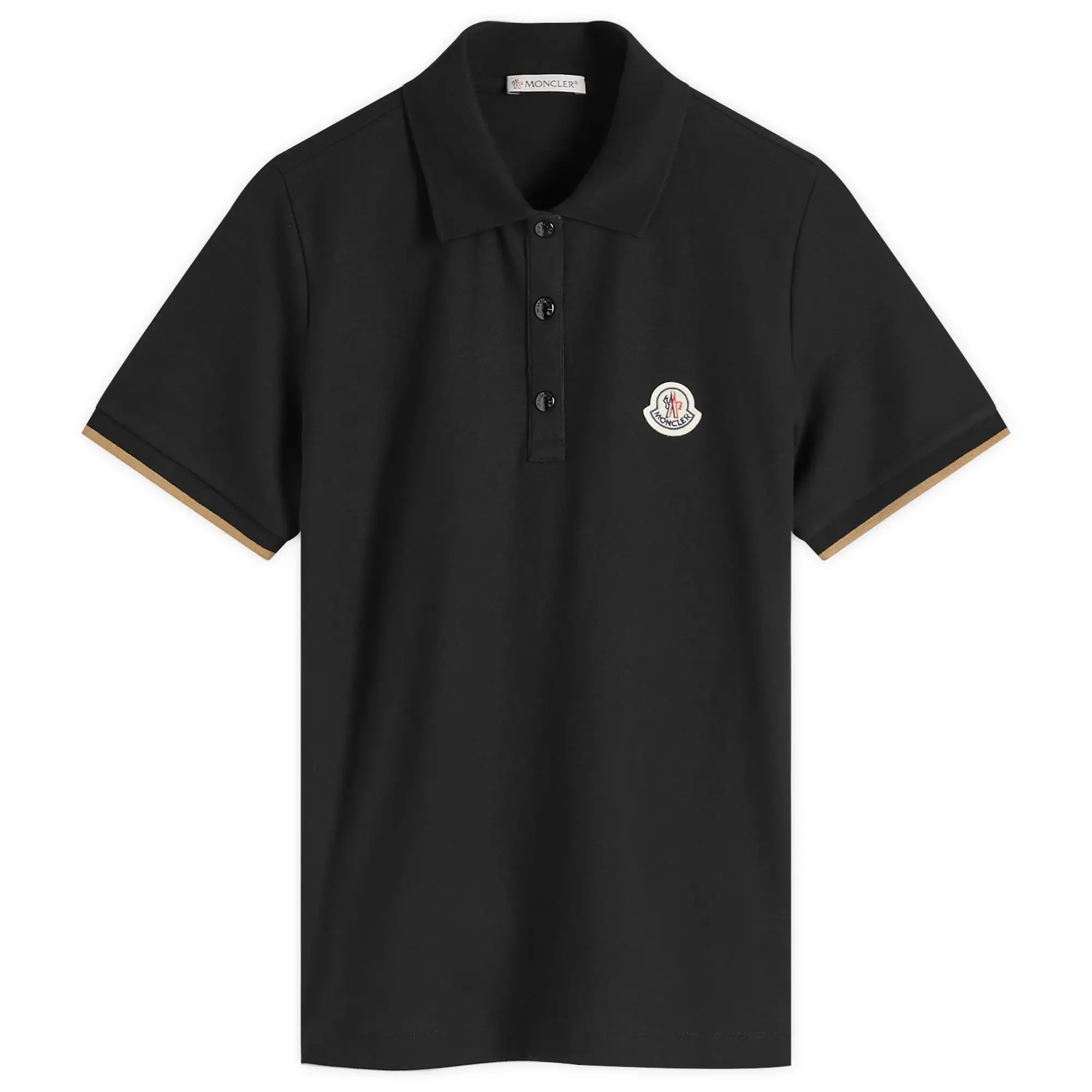 Moncler Women's Logo Short Sleeve Polo Black