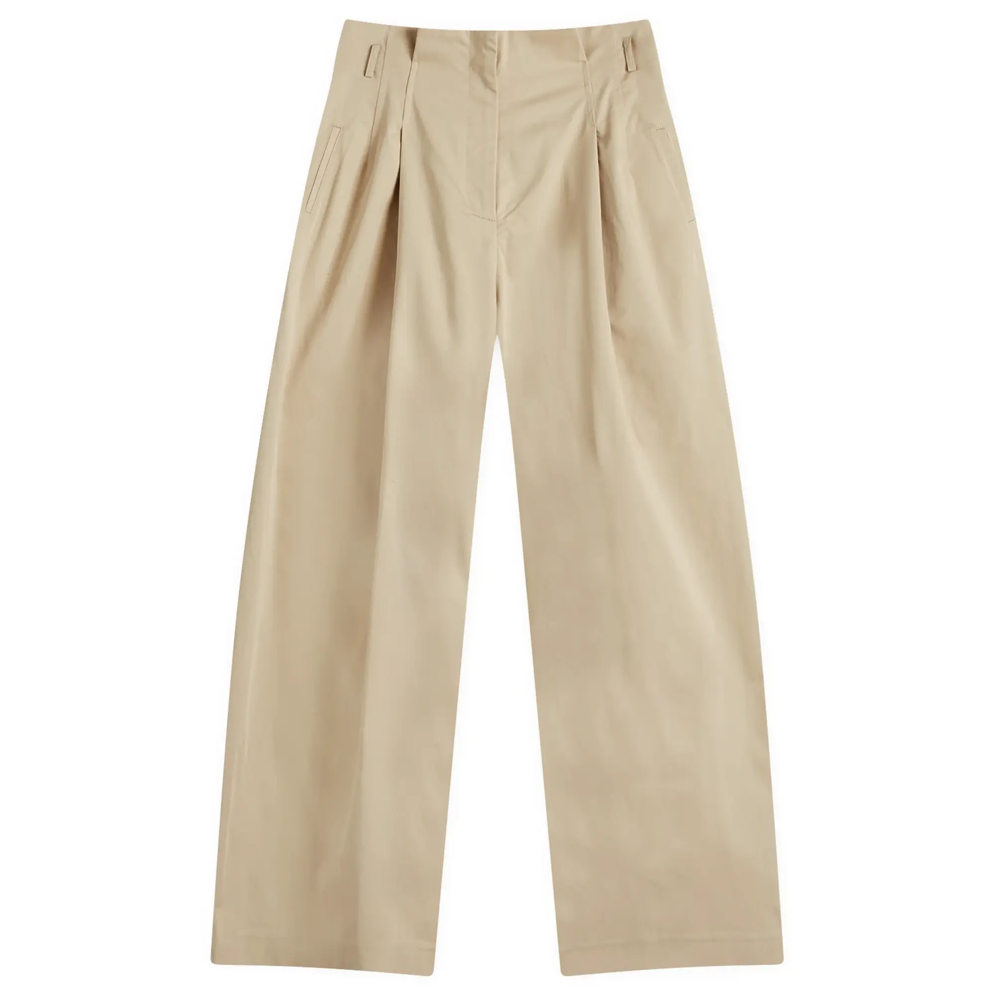 ST. Agni Women's Cotton Paperbag Waist Trousers Champagne