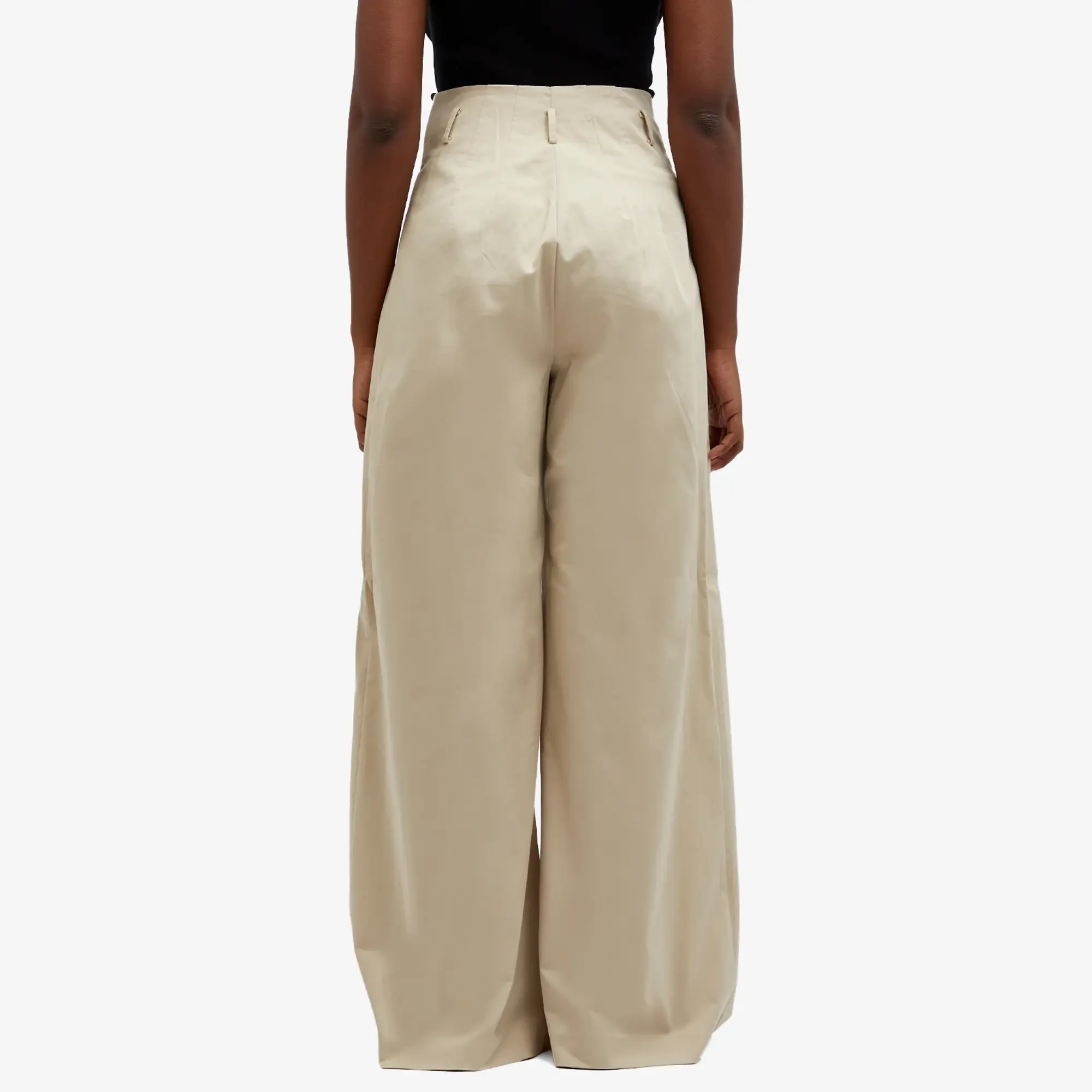ST. Agni Women's Cotton Paperbag Waist Trousers Champagne
