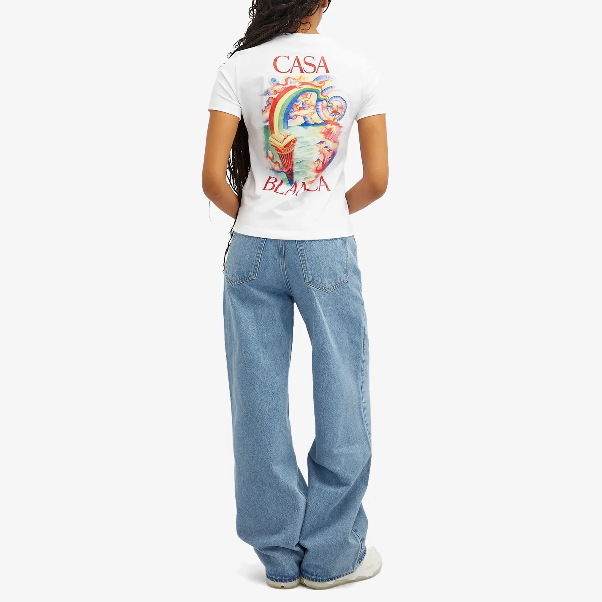Casablanca Women's Printed Fitted T-Shirt Nature Teacher