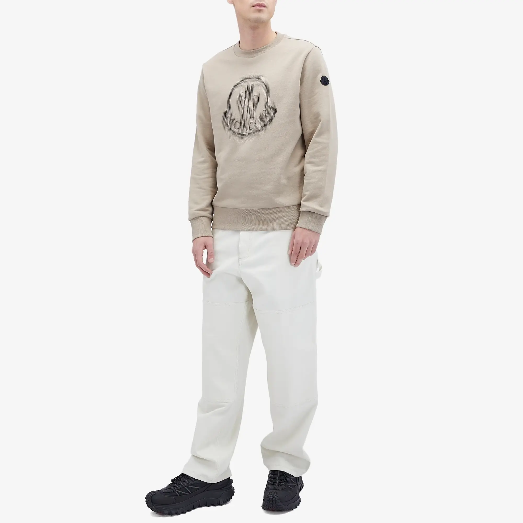 Moncler Men's Cotton Fleece Sweatshirt Beige