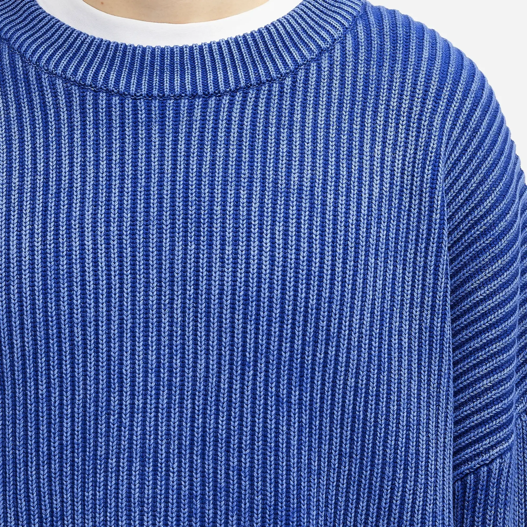 Cole Buxton Men's Acid Wash Knit Sweatshirt Cobalt Blue