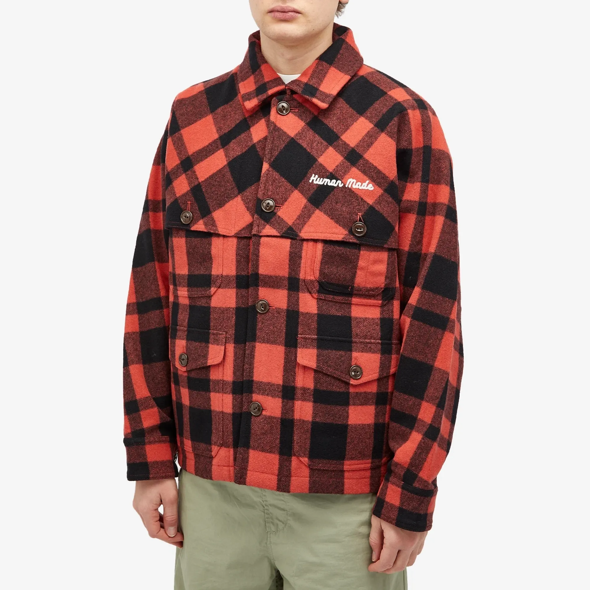 Human Made Men's Wool Hunting Jacket Red | HM28JK031-RD | FOOTY.COM