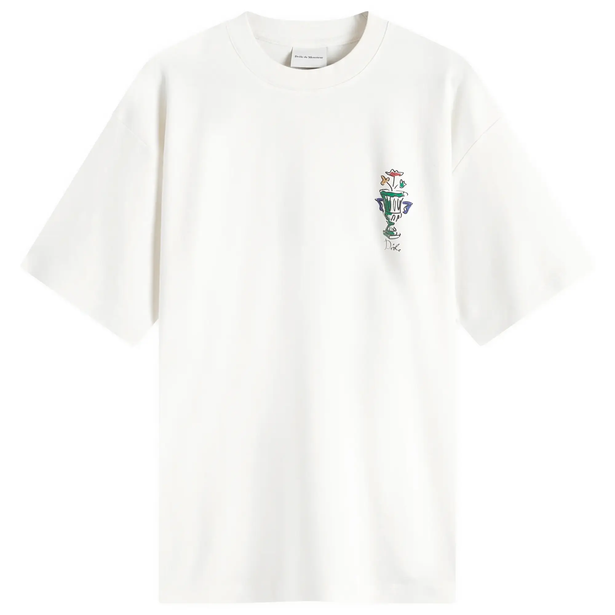 Drôle de Monsieur Men's Vase Logo T-Shirt Cream