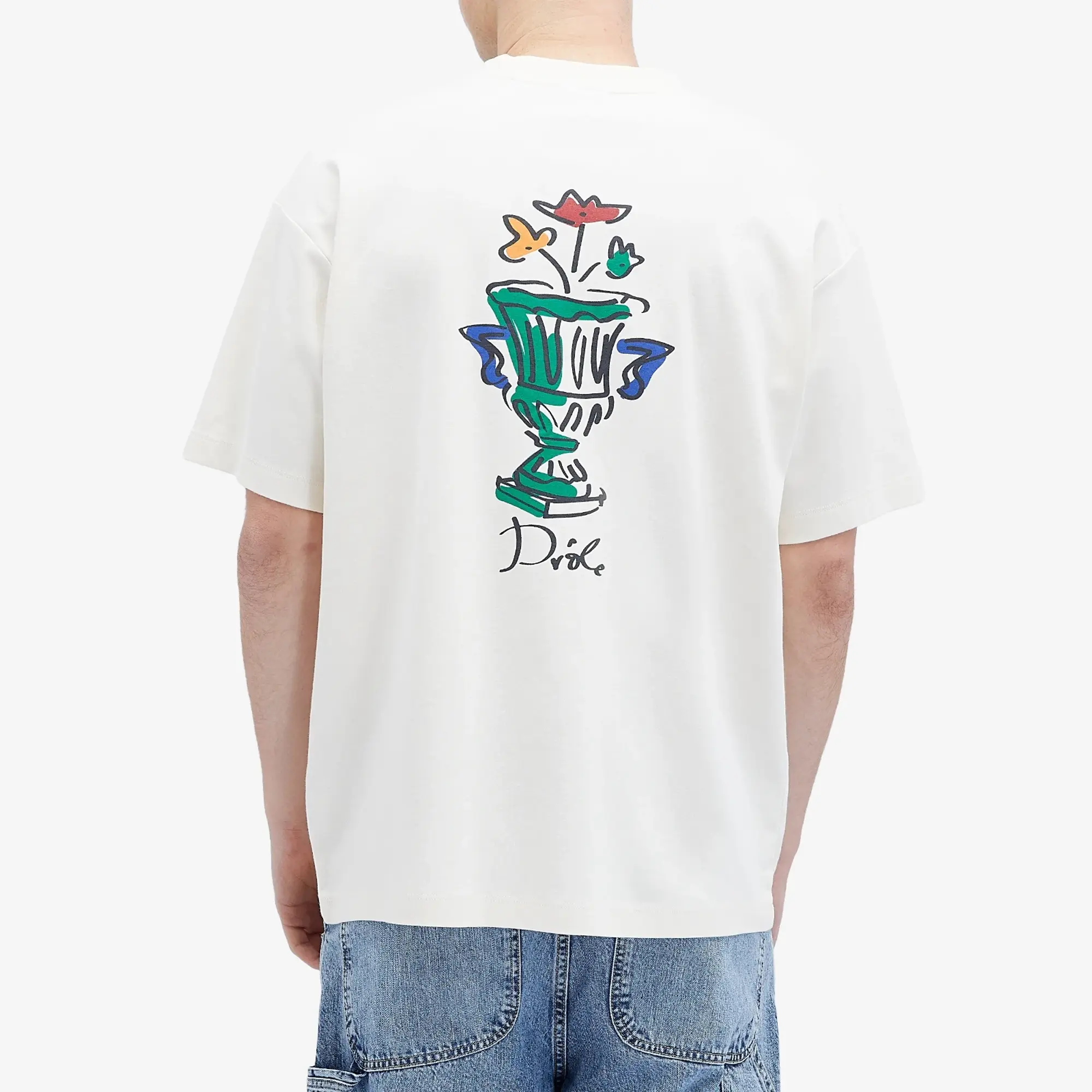 Drôle de Monsieur Men's Vase Logo T-Shirt Cream