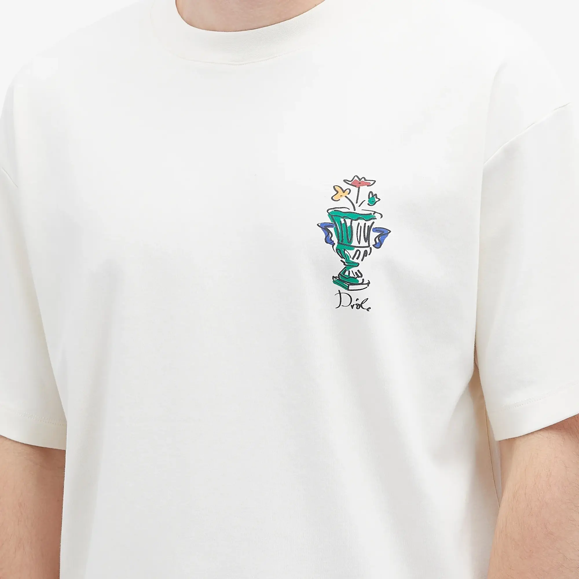 Drôle de Monsieur Men's Vase Logo T-Shirt Cream