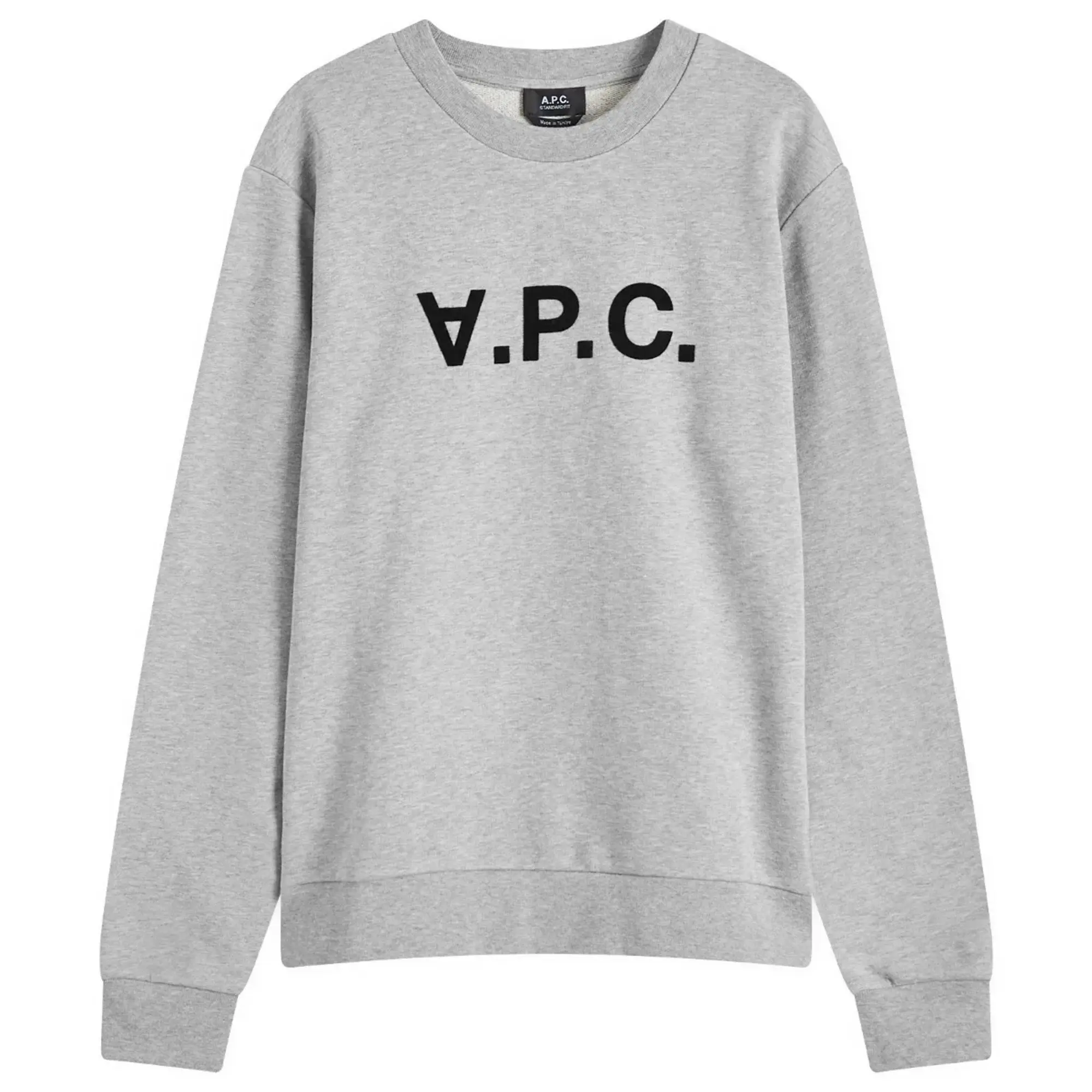 A.P.C. Men's VPC Logo Crew Sweatshirt Heathered Grey/Dark Navy
