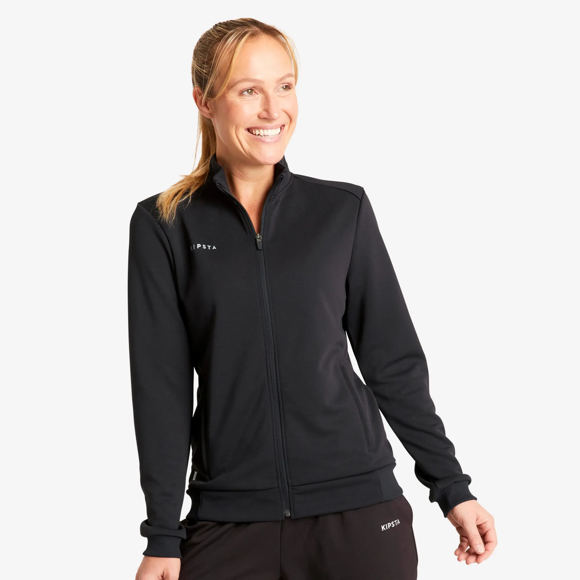 Kipsta Football Training Jacket Essential - Black/Grey