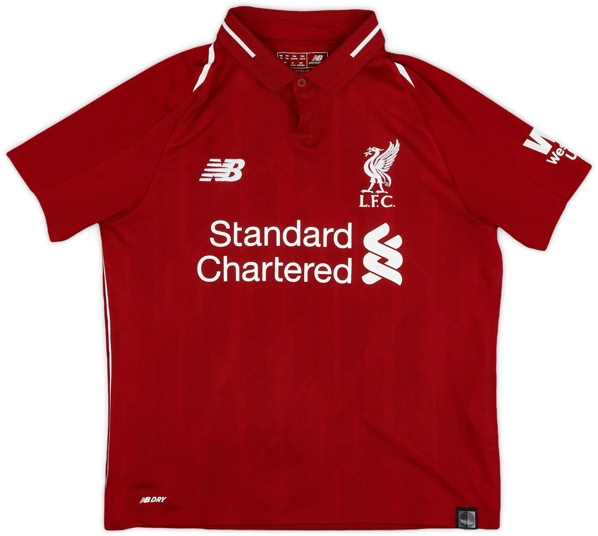 NewBalance 2018-19 Liverpool Home Shirt - 8/10 - (S.Boys)