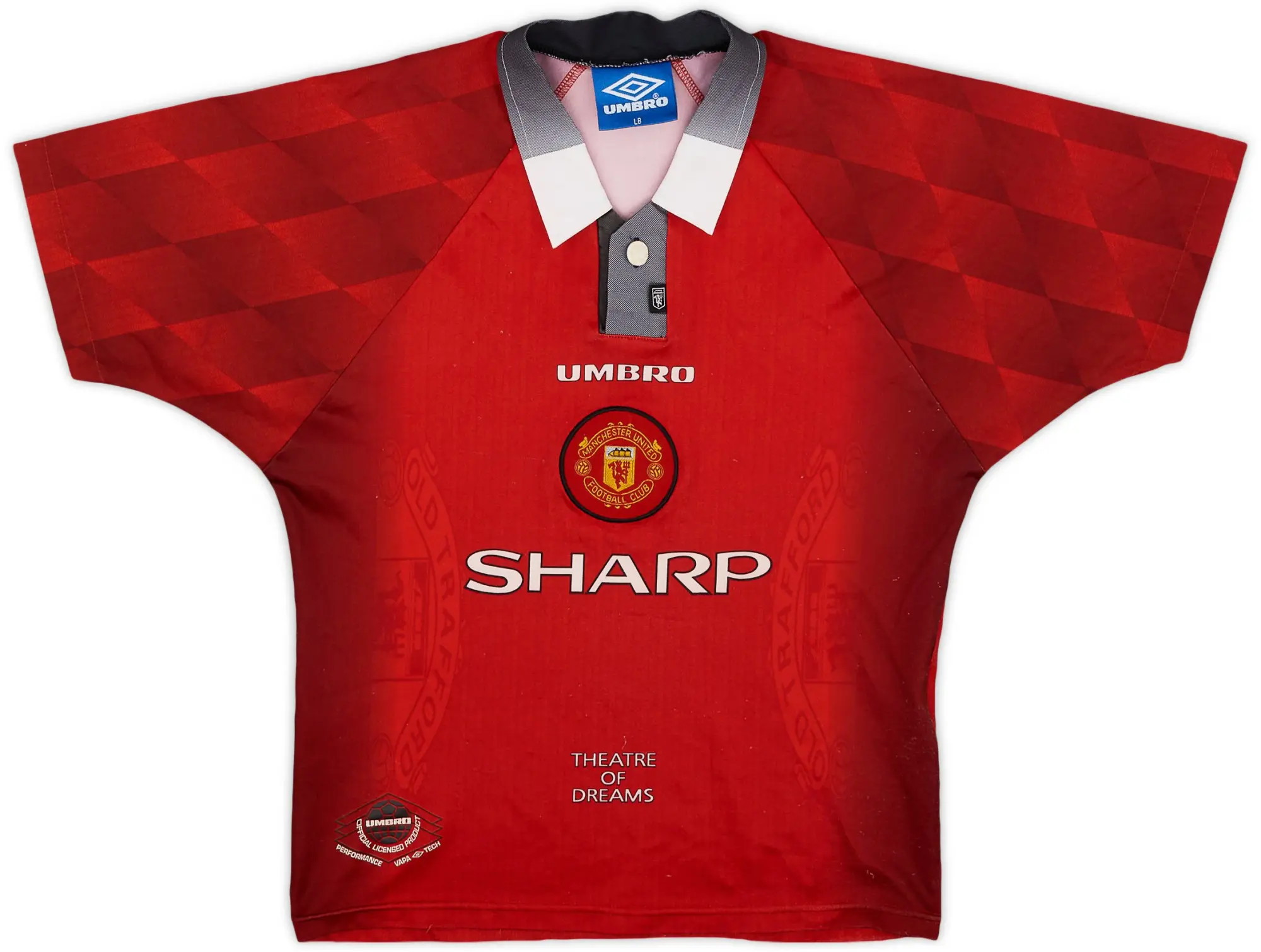 Umbro 1996-98 Manchester United Home Shirt - 8/10 - (L.Boys)