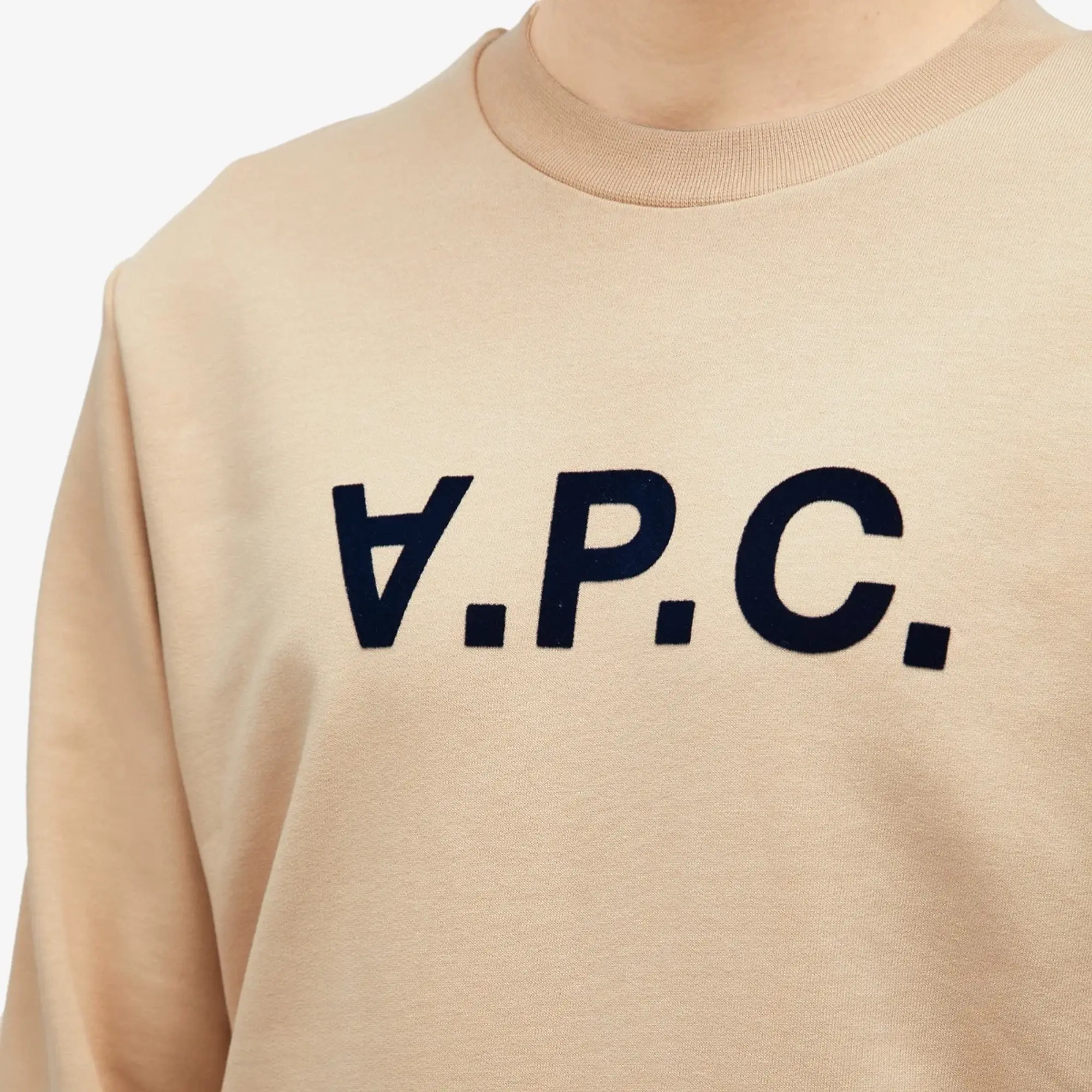 A.P.C. Men's VPC Logo Crew Sweatshirt Dark Navy/Ecru