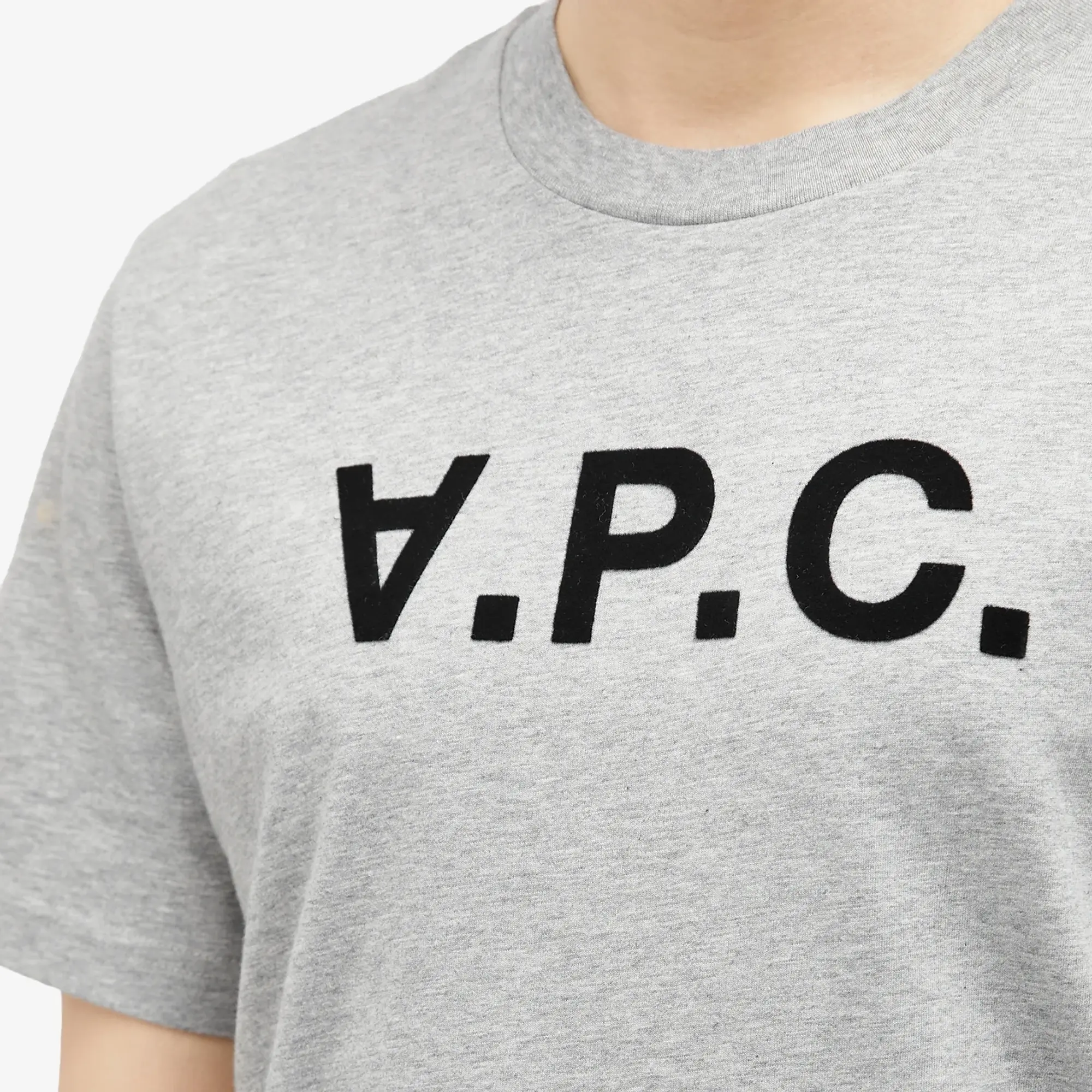 A.P.C. Men's VPC Logo T-Shirt Heathered Grey/Dark Navy