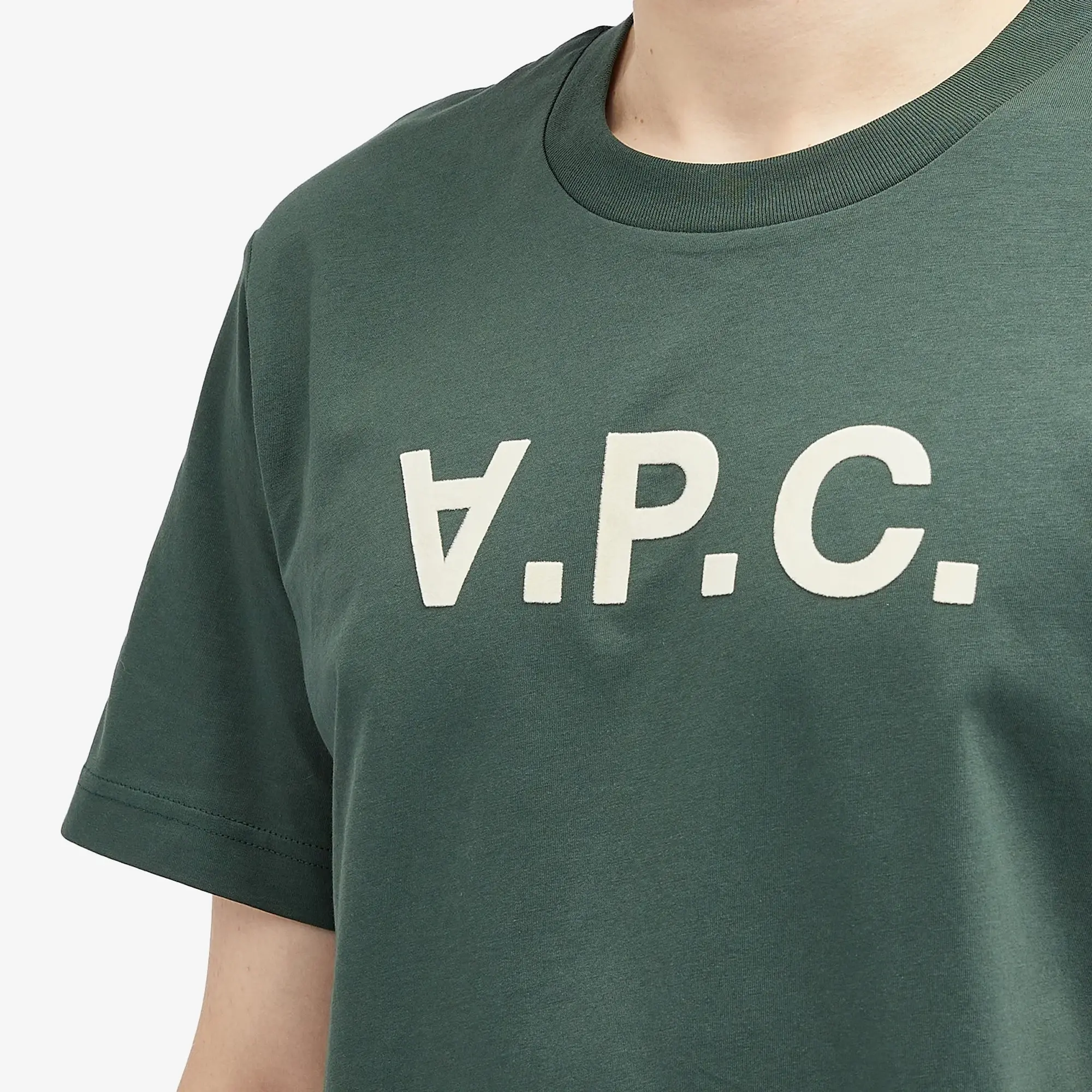 A.P.C. Men's VPC Logo T-Shirt Dark Green/White