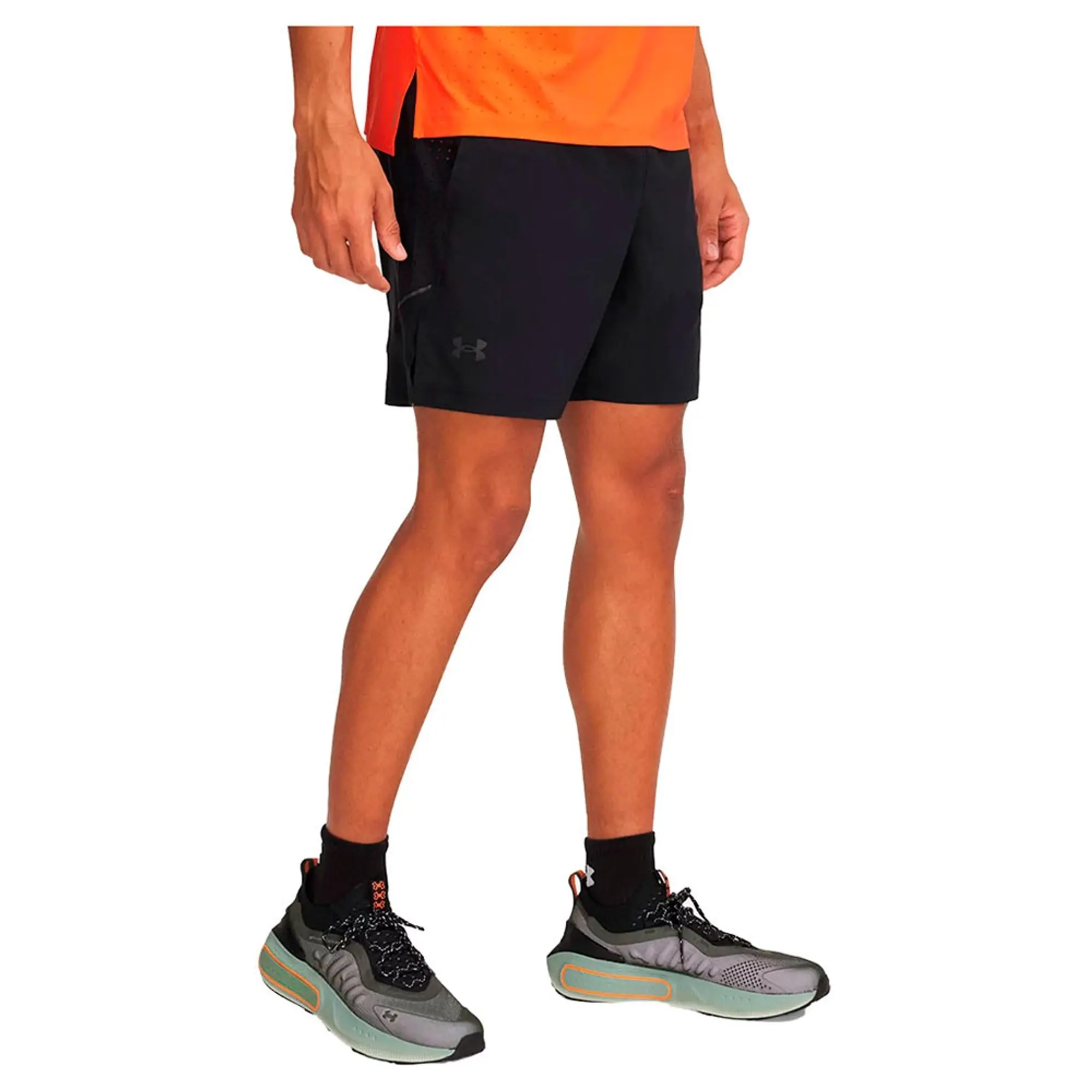 Men's  Under Armour  Launch Elite 2-in-1 7'' Shorts Black / Fire / Reflective XXL