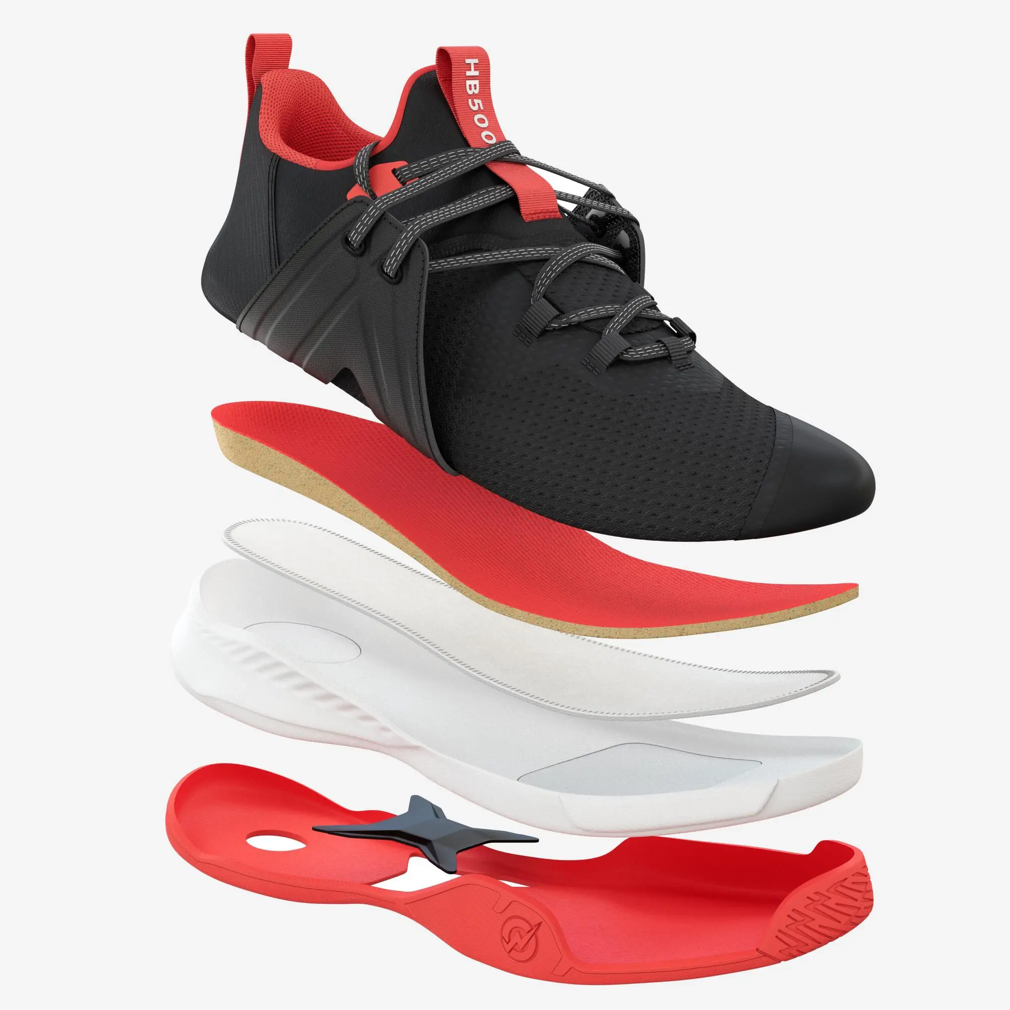 Kipsta Handball Shoes H500 Faster - Black/Red