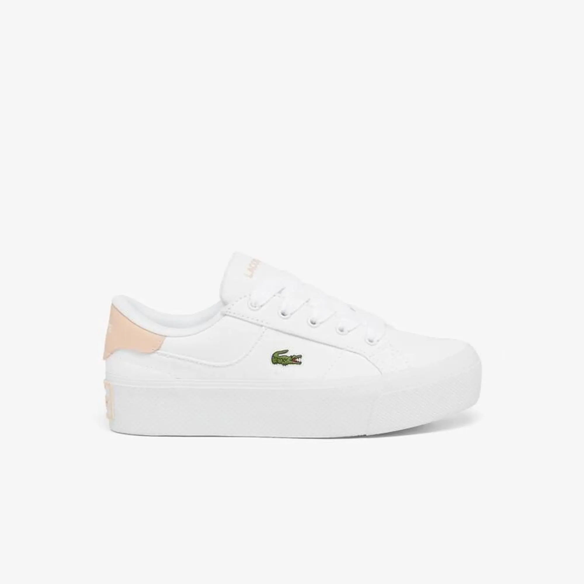 Lacoste Women's Ziane Platform Sneakers - White & Light Pink