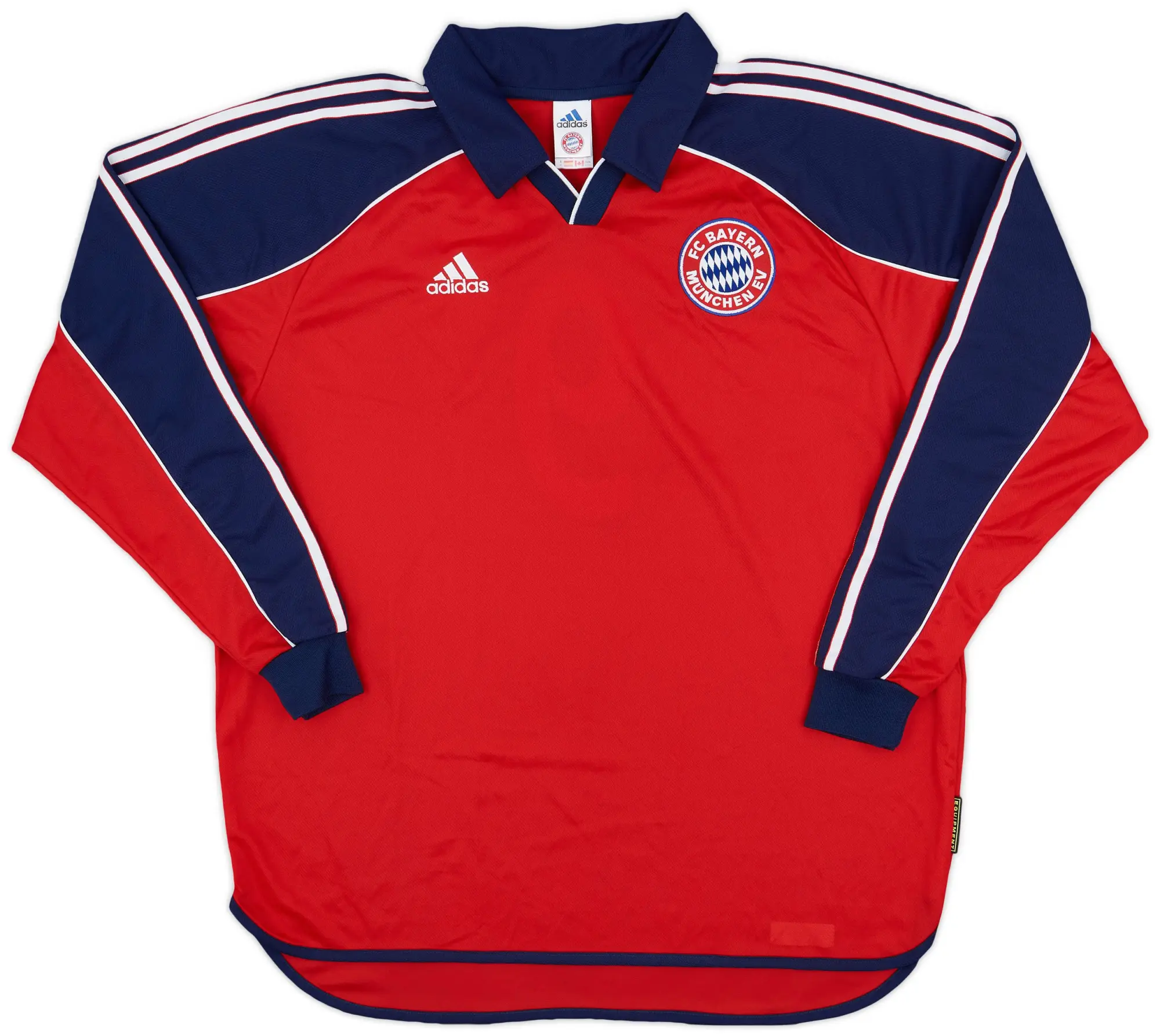 adidas 1999-01 Bayern Munich Player Issue Home L/S Shirt Elber #9 - 9/10 - (XL)