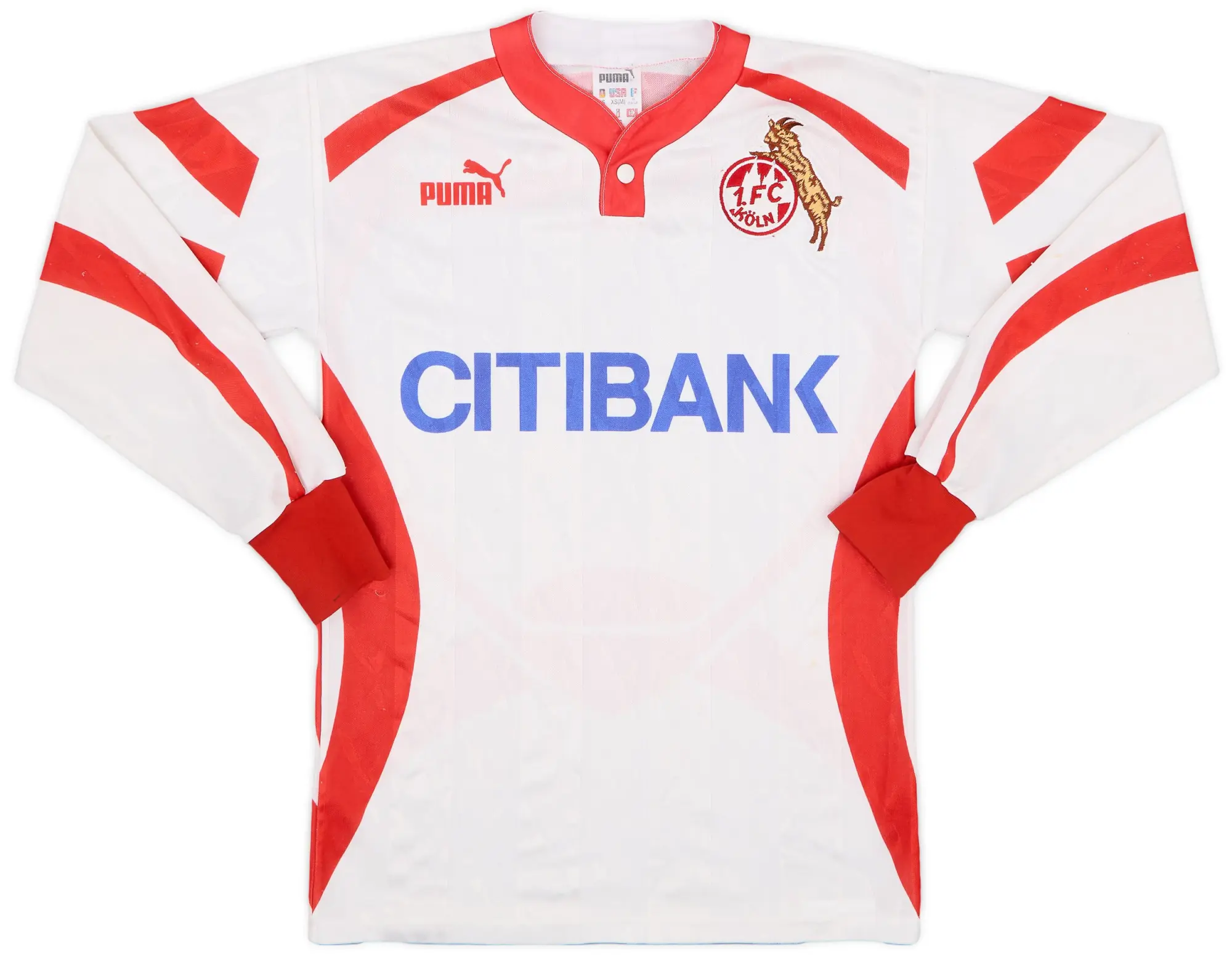 Puma 1992-93 FC Koln Home L/S Shirt - 7/10 - (XS)