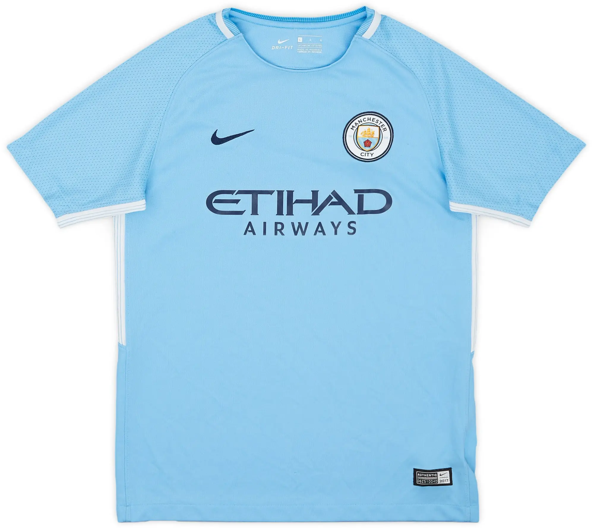 Nike 2017-18 Manchester City Home Shirt - 8/10 - (L.Boys)